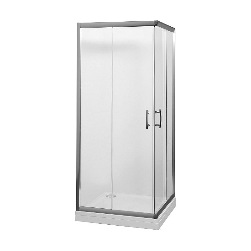 Изображение товара Душевой уголок Aquanet Alfa Cube 00185041 квадратный 100x100см серебристый блеск профиль эффект стекла прозрачный