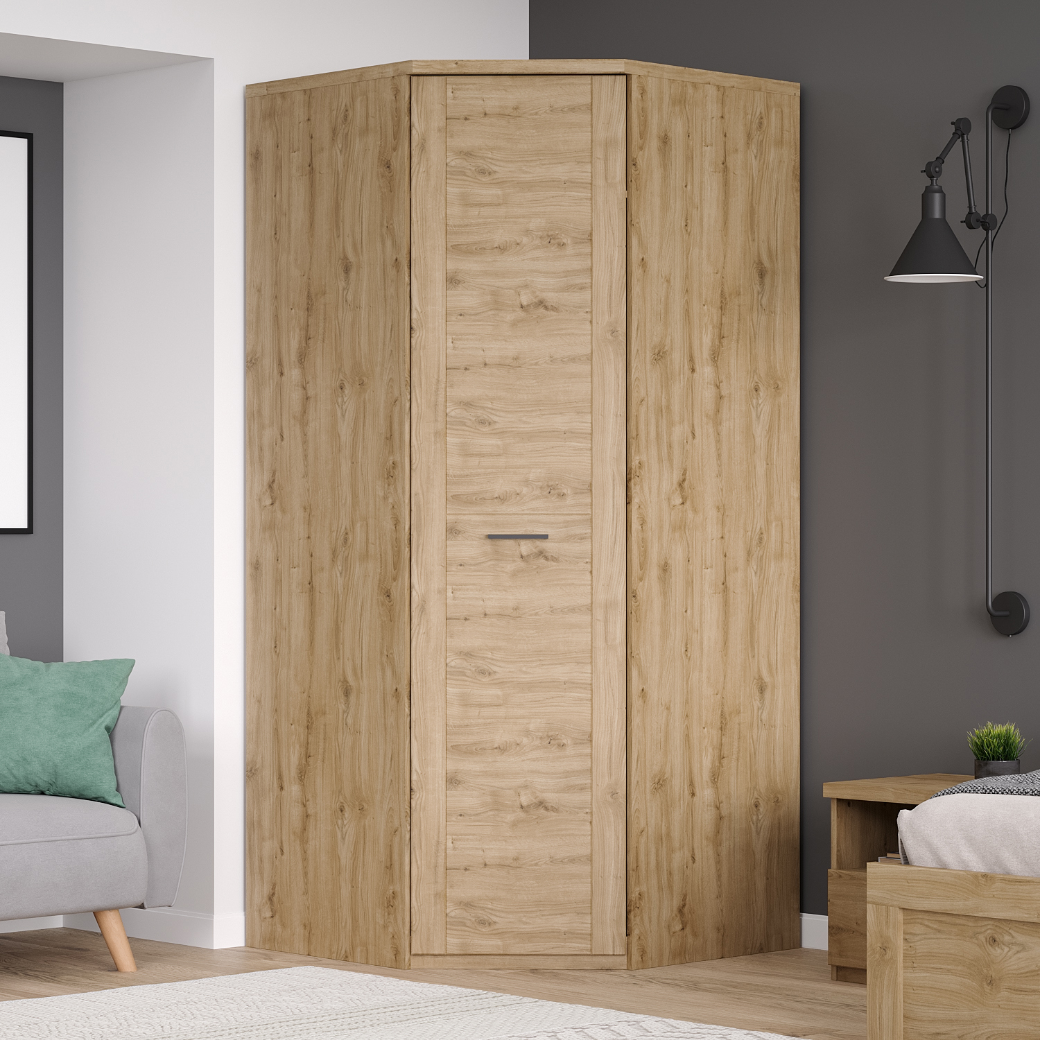 Изображение товара Шкаф распашной Анрэкс Doorset 95.4x210.4x95.4 см ЛДСП цвет дуб навара