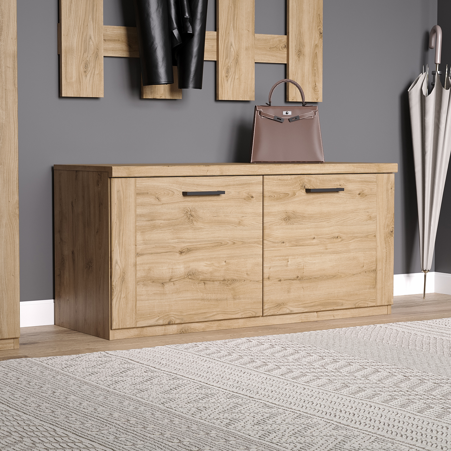 Изображение товара Шкаф для обуви Anrex 110x53x41 см 1 полка ЛДСП цвет светло-бежевый