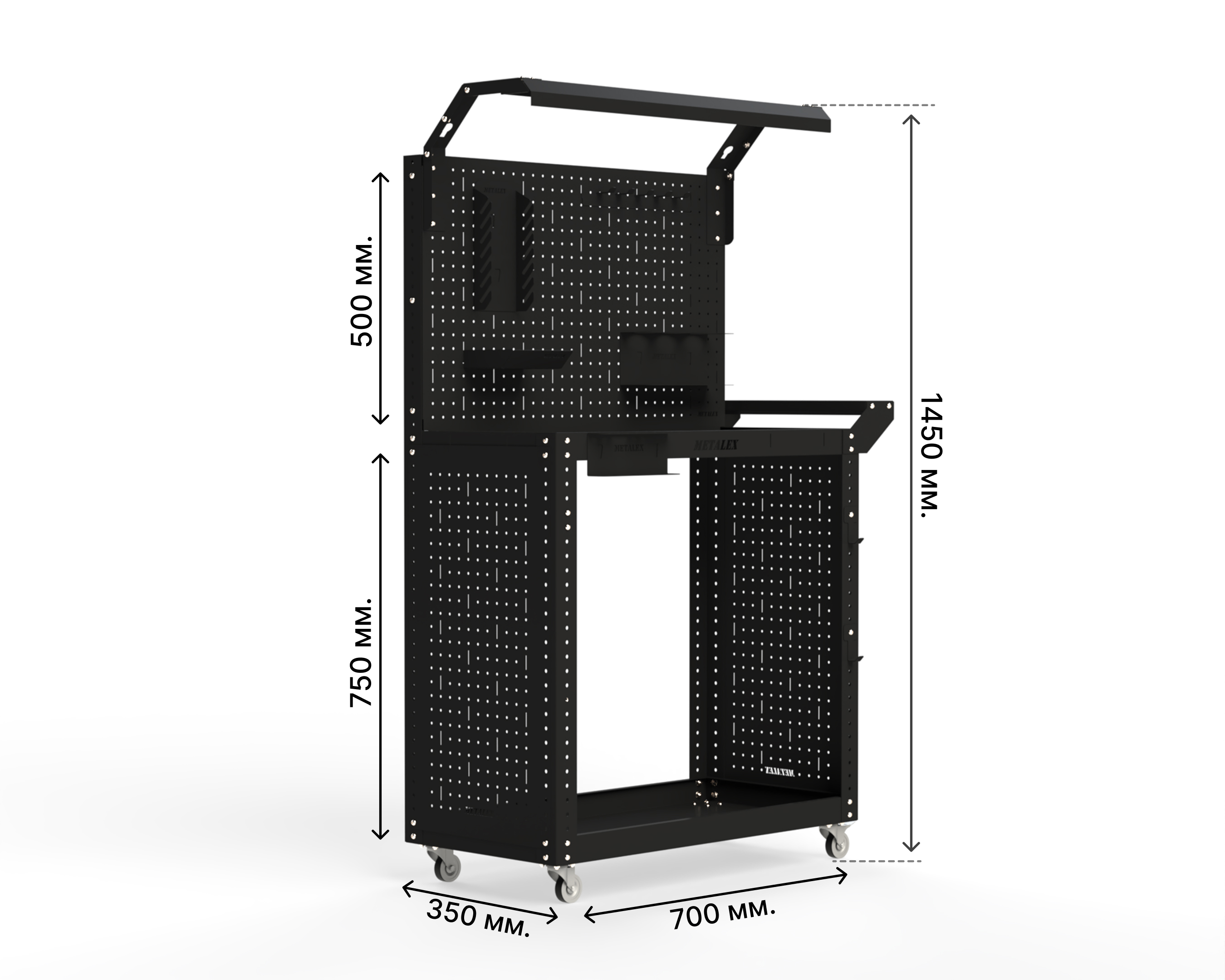 Изображение товара Тележка инструментальная Metalex Тип 6 для инструментов 800x450x800 мм