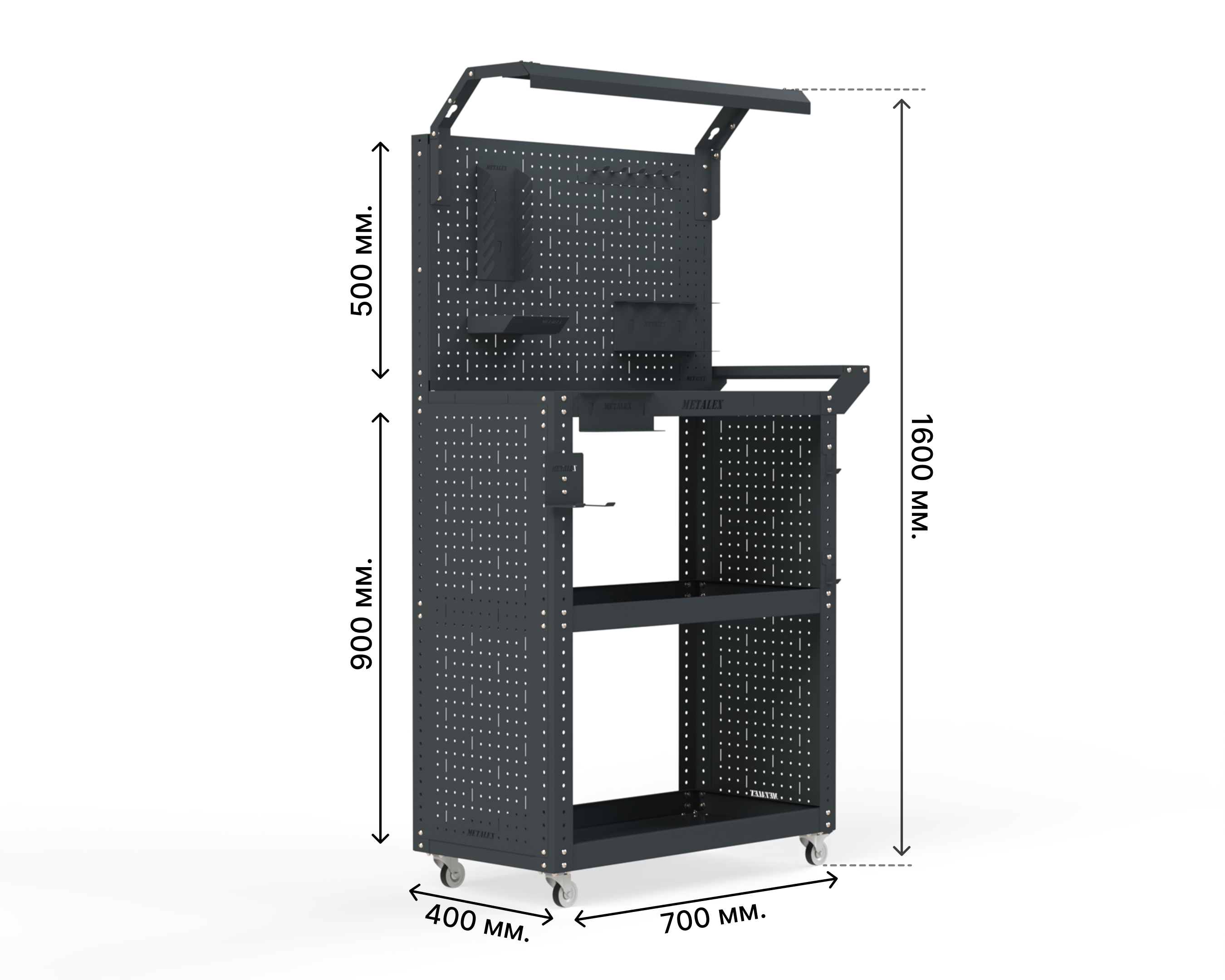 Изображение товара Тележка инструментальная Metalex Тип 6 700x450x950 мм