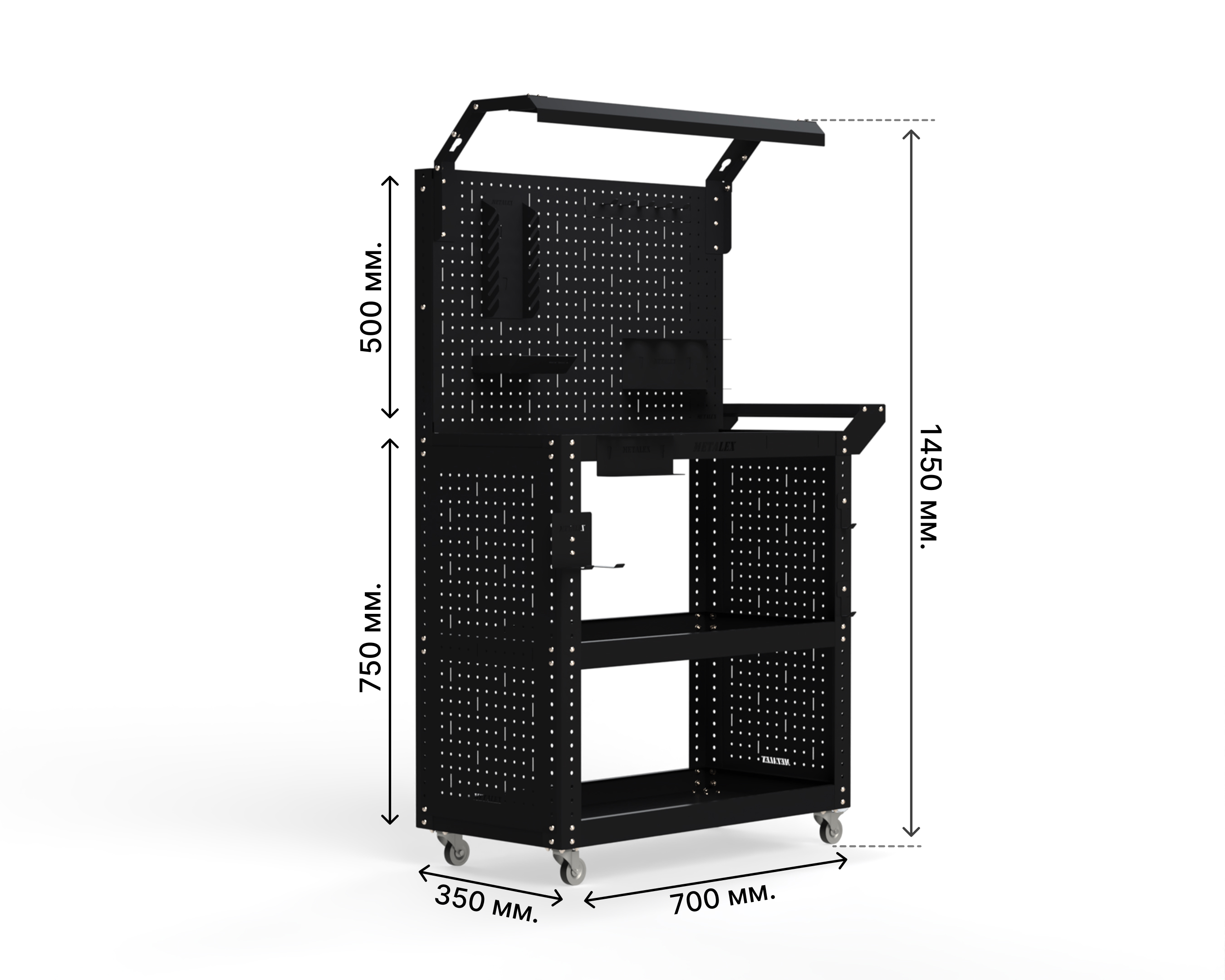 Изображение товара Тележка инструментальная Metalex тип 6 118860 800x350x800 мм