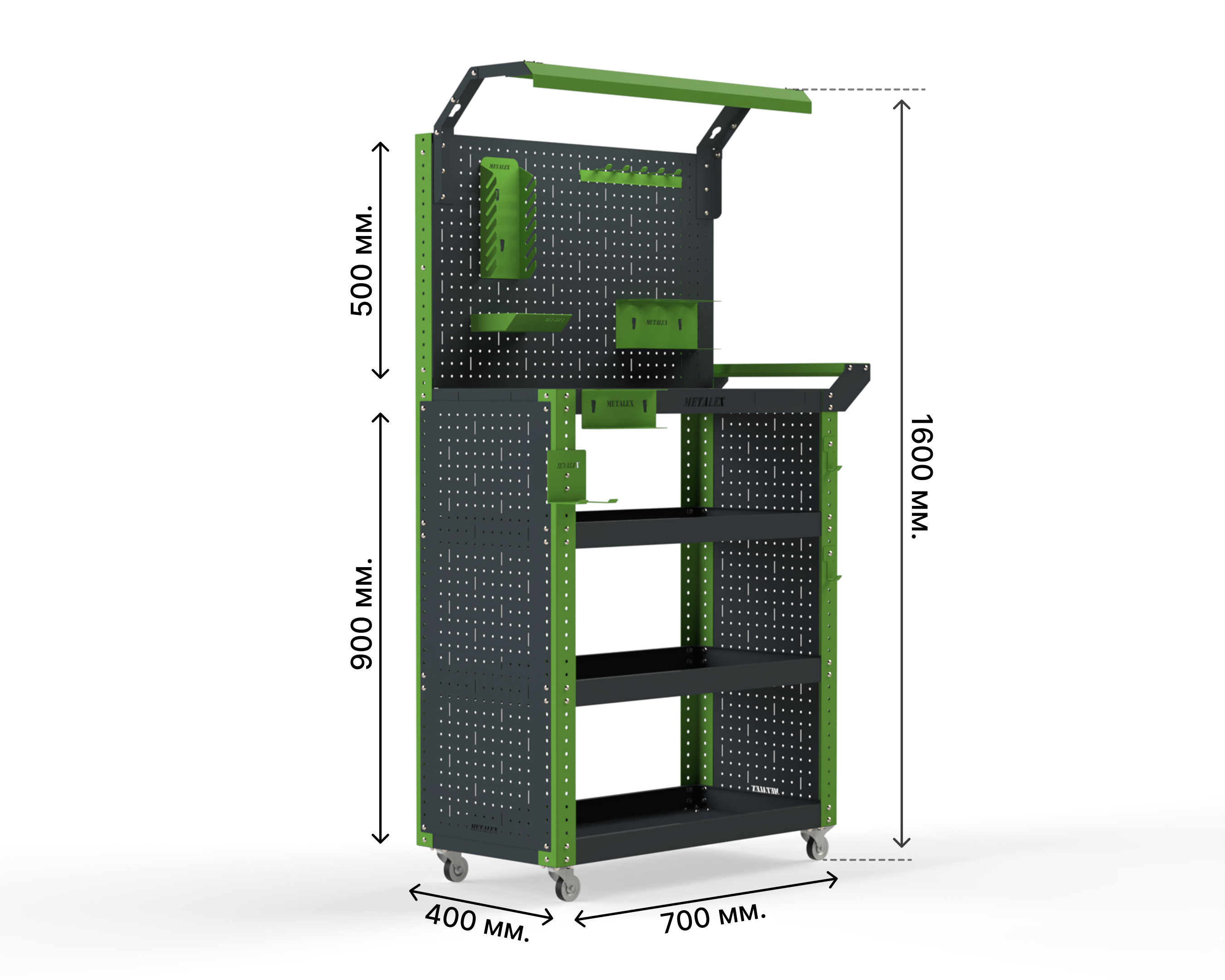 Изображение товара Тележка инструментальная Metalex тип 6 118878 900x450x950 мм