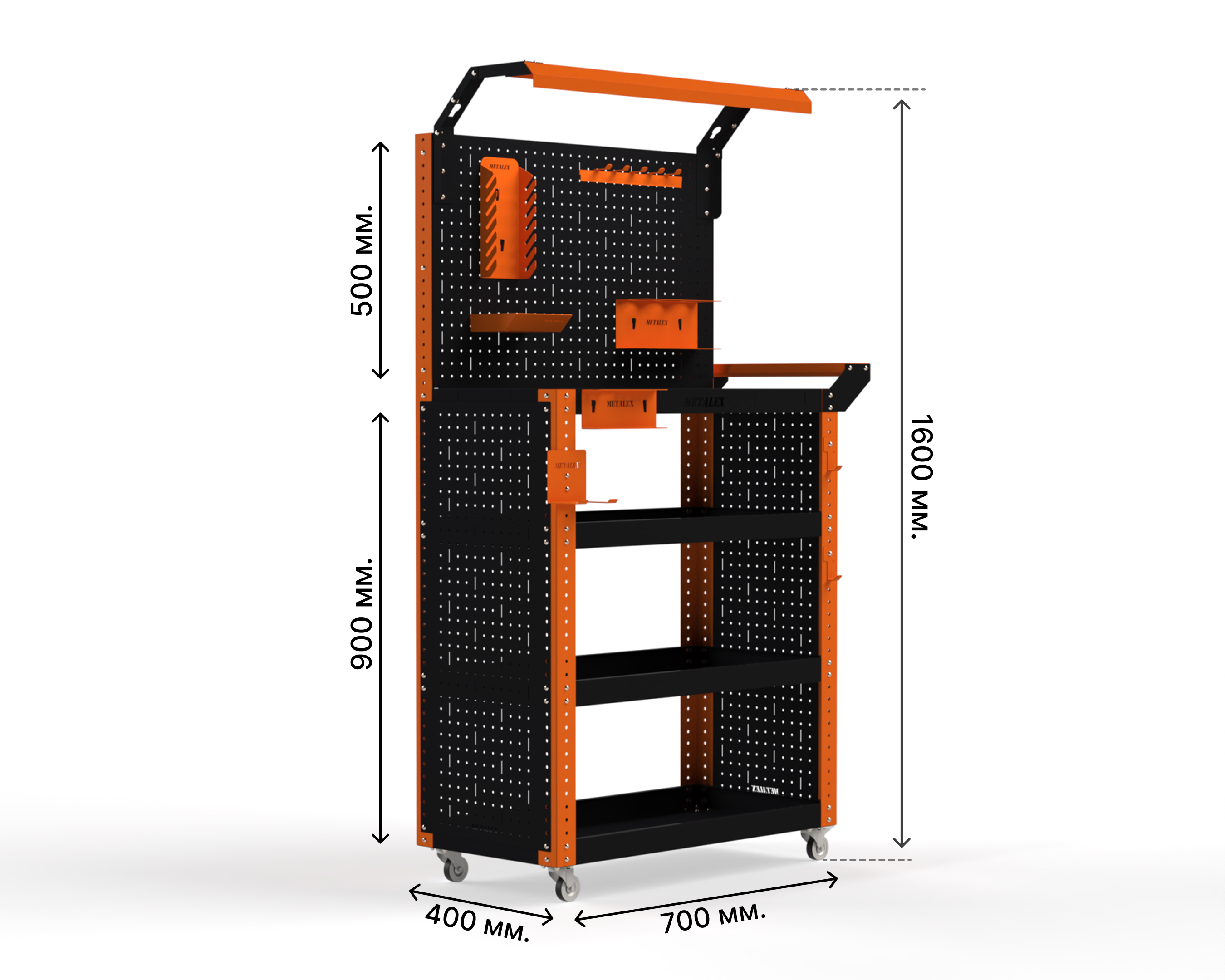 Изображение товара Тележка инструментальная Metalex Тип 6 900x450x950 мм высокий уровень прочности