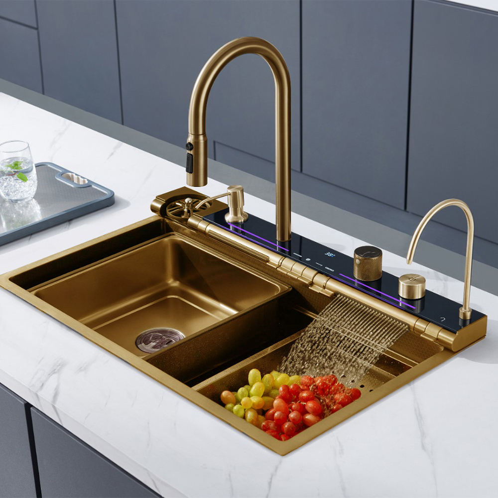 Изображение товара Мойка для кухни Ceruttispa 46x75 см глубина чаши 23 см сталь цвет золотой