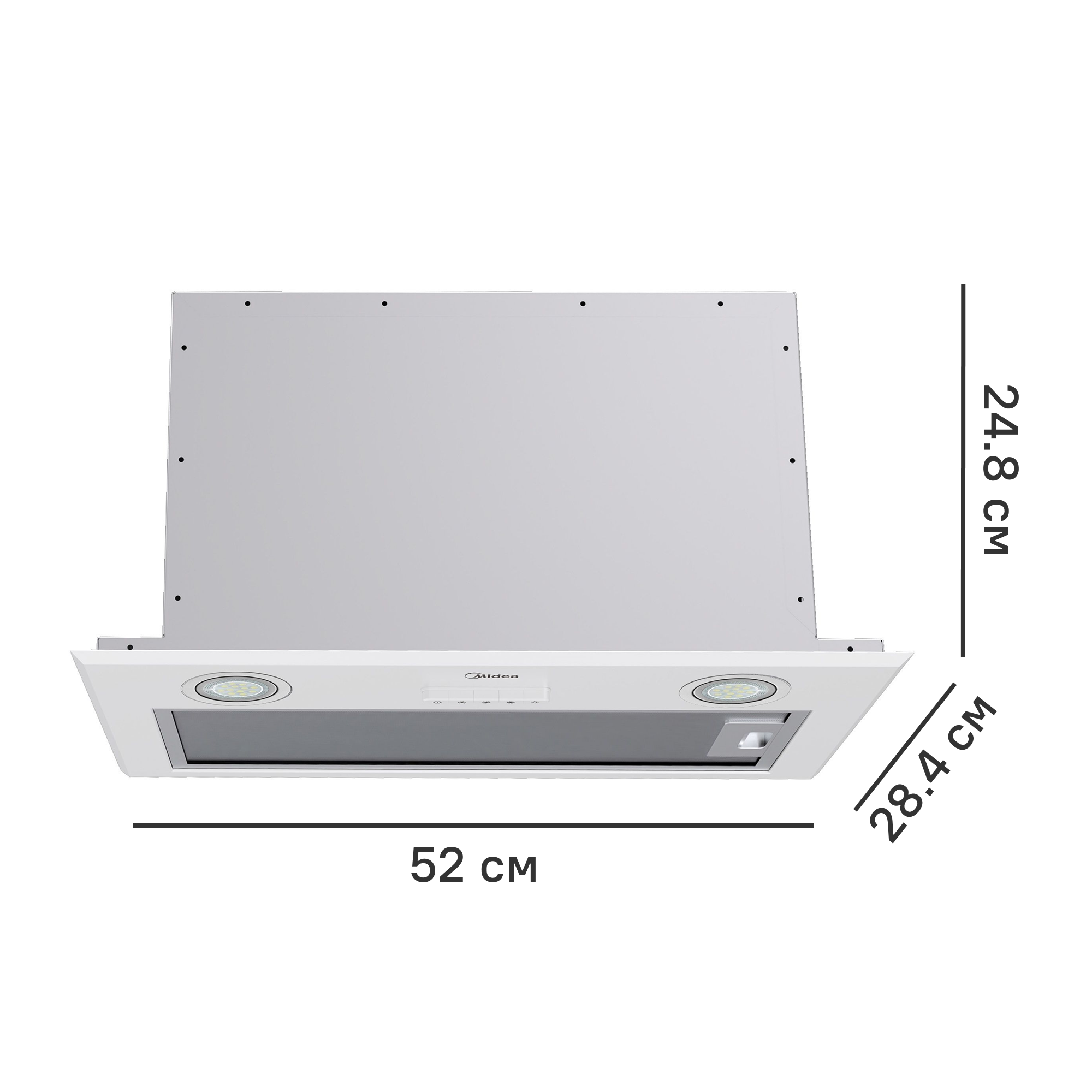 Изображение товара Встраиваемая вытяжка Midea MH60I370W 52 см белая вентильный режим