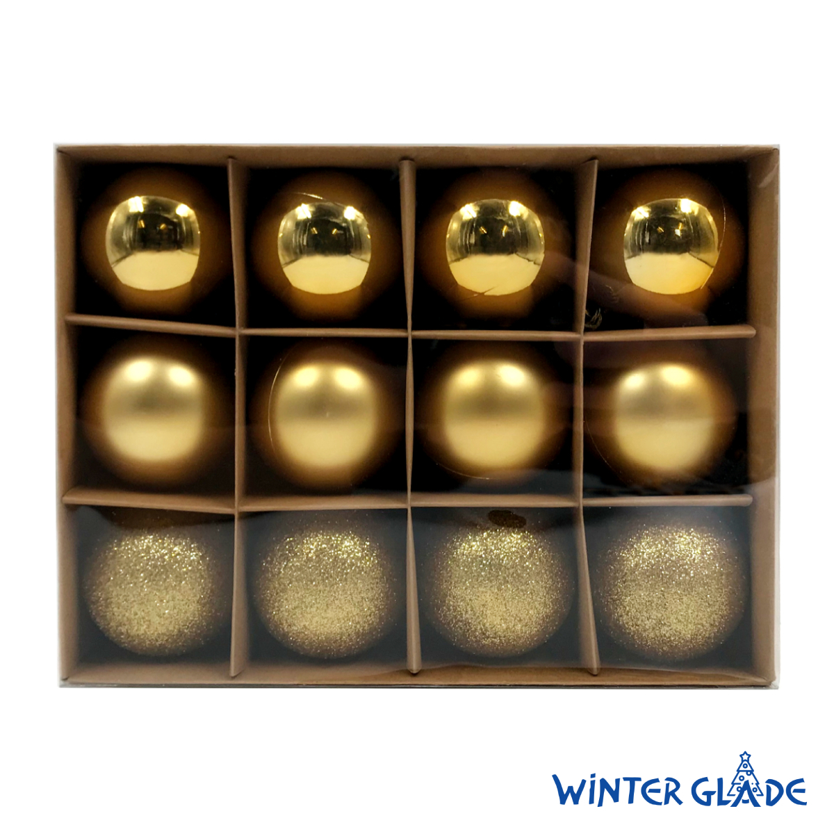 Изображение товара Набор елочных шаров Winter Glade 6012G001 6 см пластик золотой 12 шт