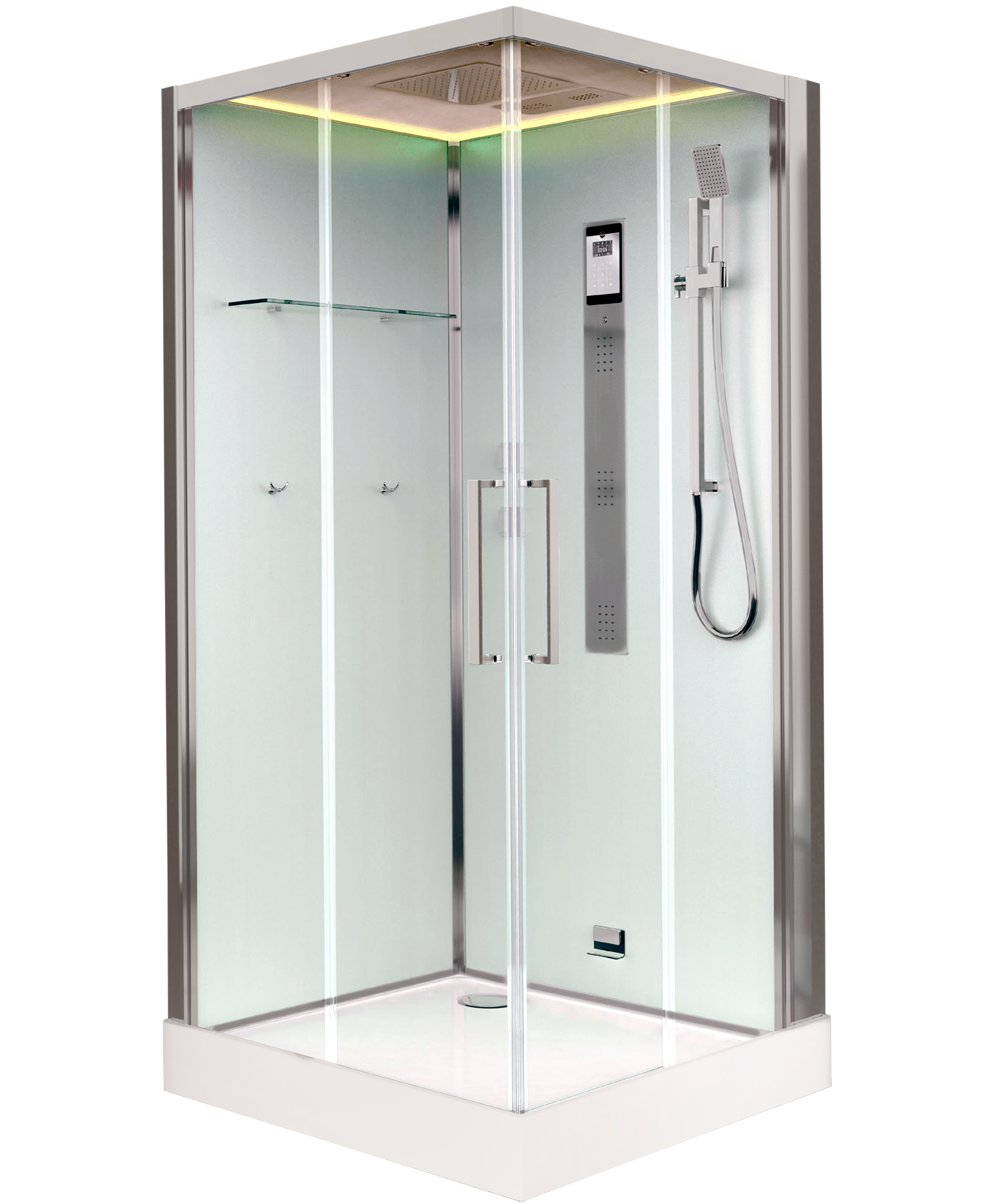 Изображение товара Душевая кабина Timo Premium NURA с хамам и хромотерапией 100x100x220 низкий поддон прямоугольный