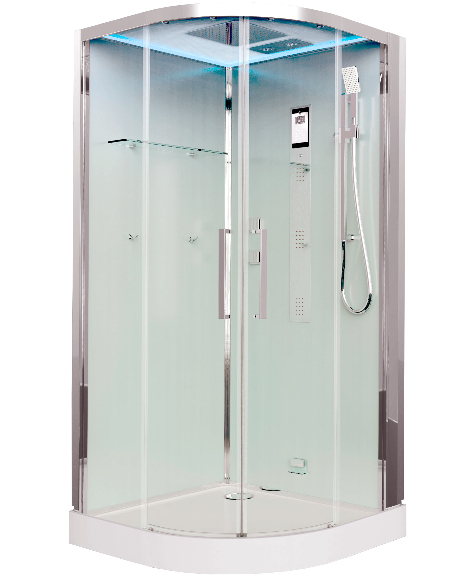 Изображение товара Душевая кабина Timo Premium IMPI с хамам и хромотерапией 100x100x220 низкий поддон полукруг