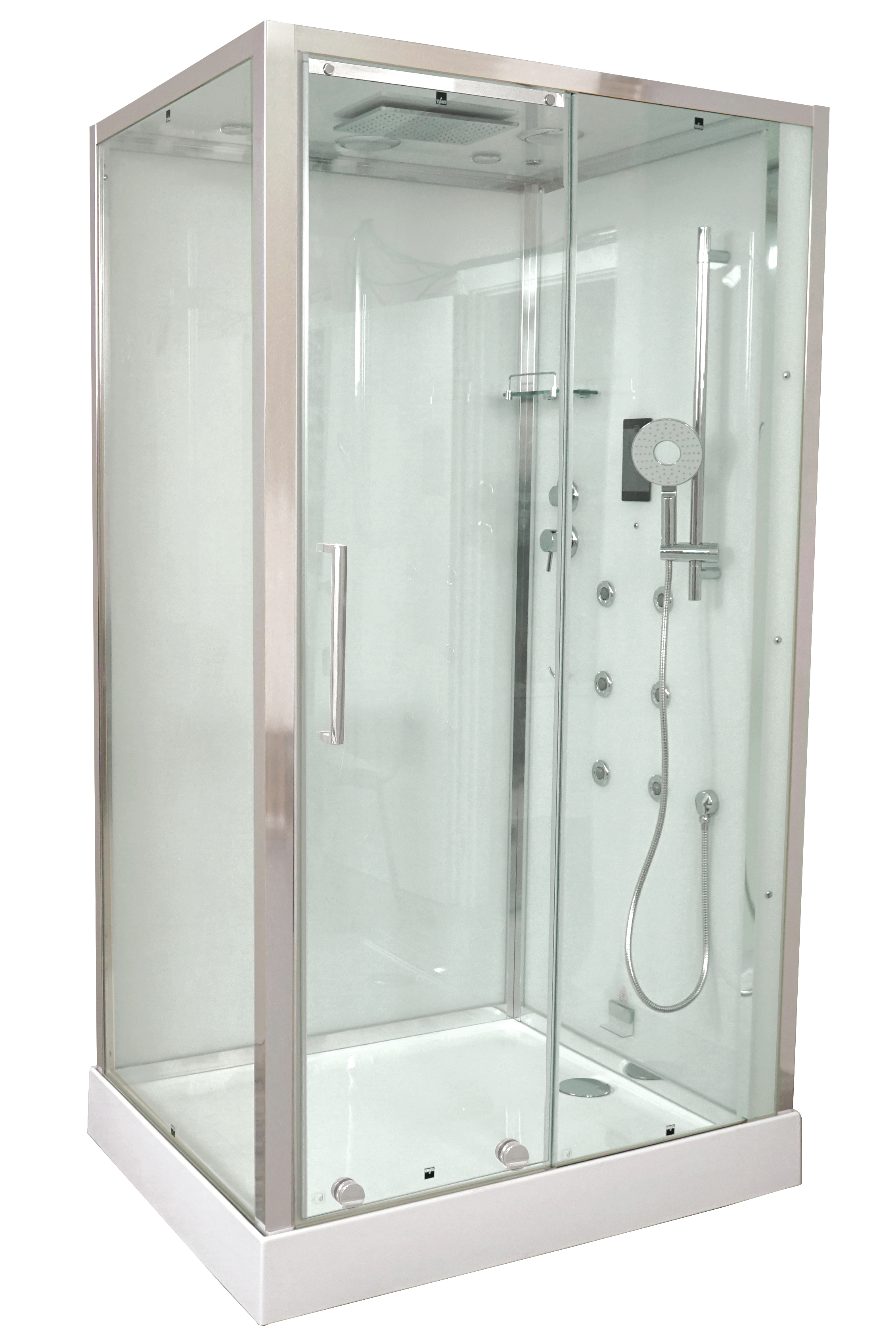 Изображение товара Dushovaya kabina Timo Premium PURO H-510 L s hamam i khromoterpiyey 90x120x220 nizkiy poddon