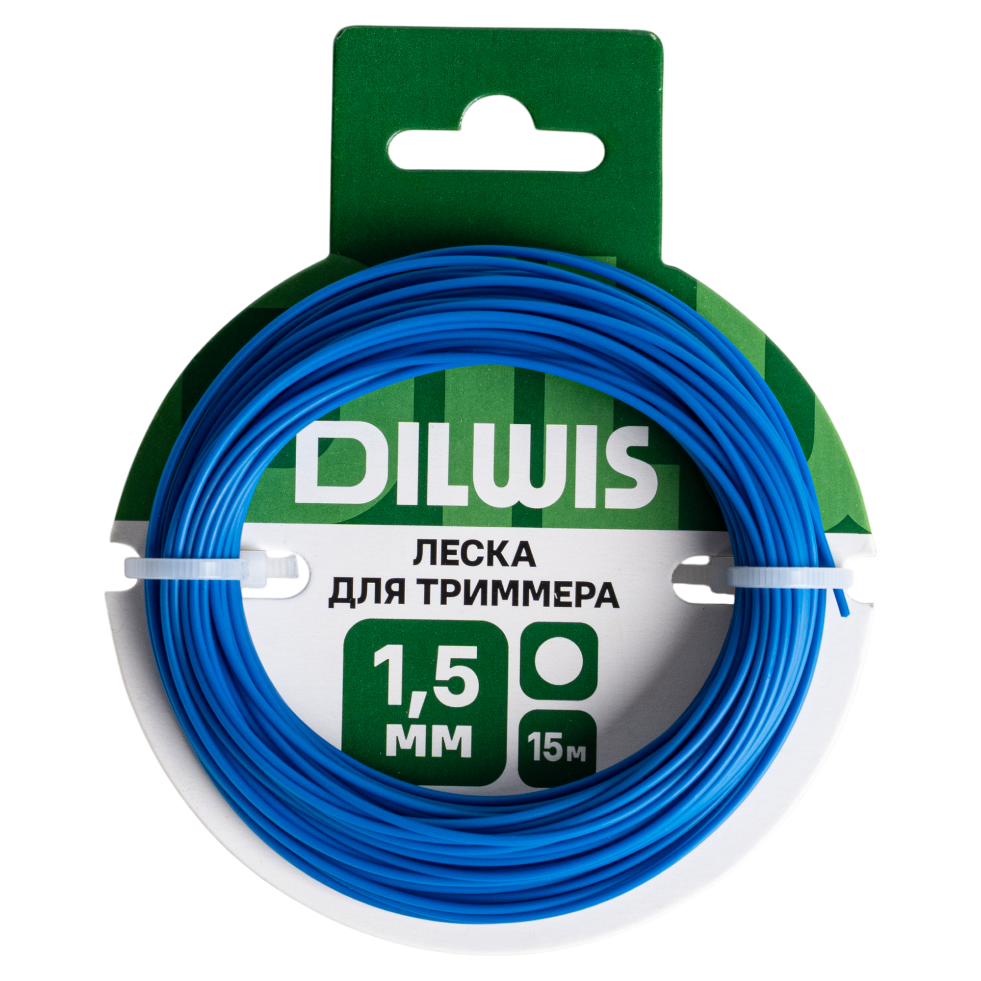 Изображение товара Леска DILWIS 1, 5 мм 15 м - прочная и универсальная для триммера Изображение товара Леска DILWIS 1, 5 мм 15 м - прочная и универсальная для триммера