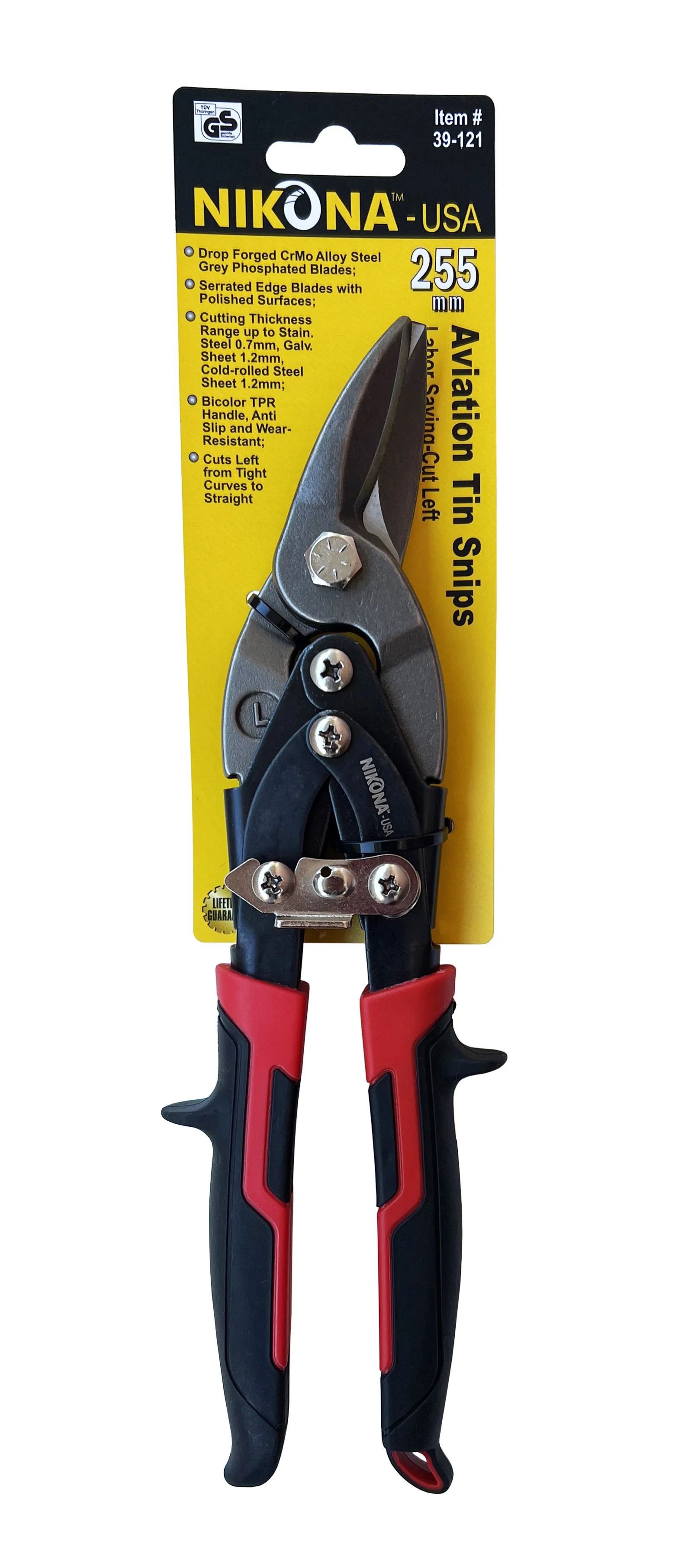 Изображение товара Ножницы по металлу Nikona 39-121 левый рез до 1.2 мм 255 мм