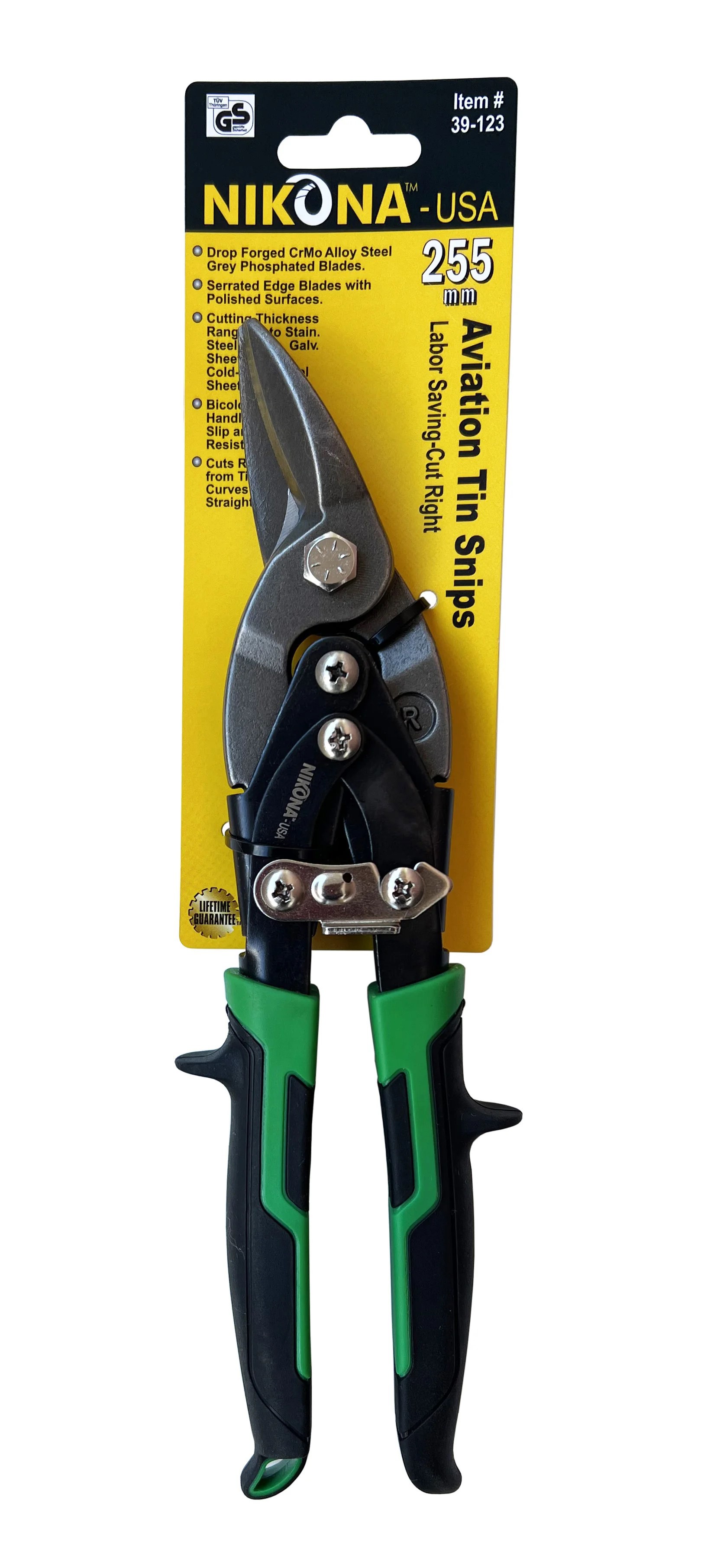 Изображение товара Ножницы по металлу Nikona 39-123 правый рез до 1.2 мм, длина 255 мм