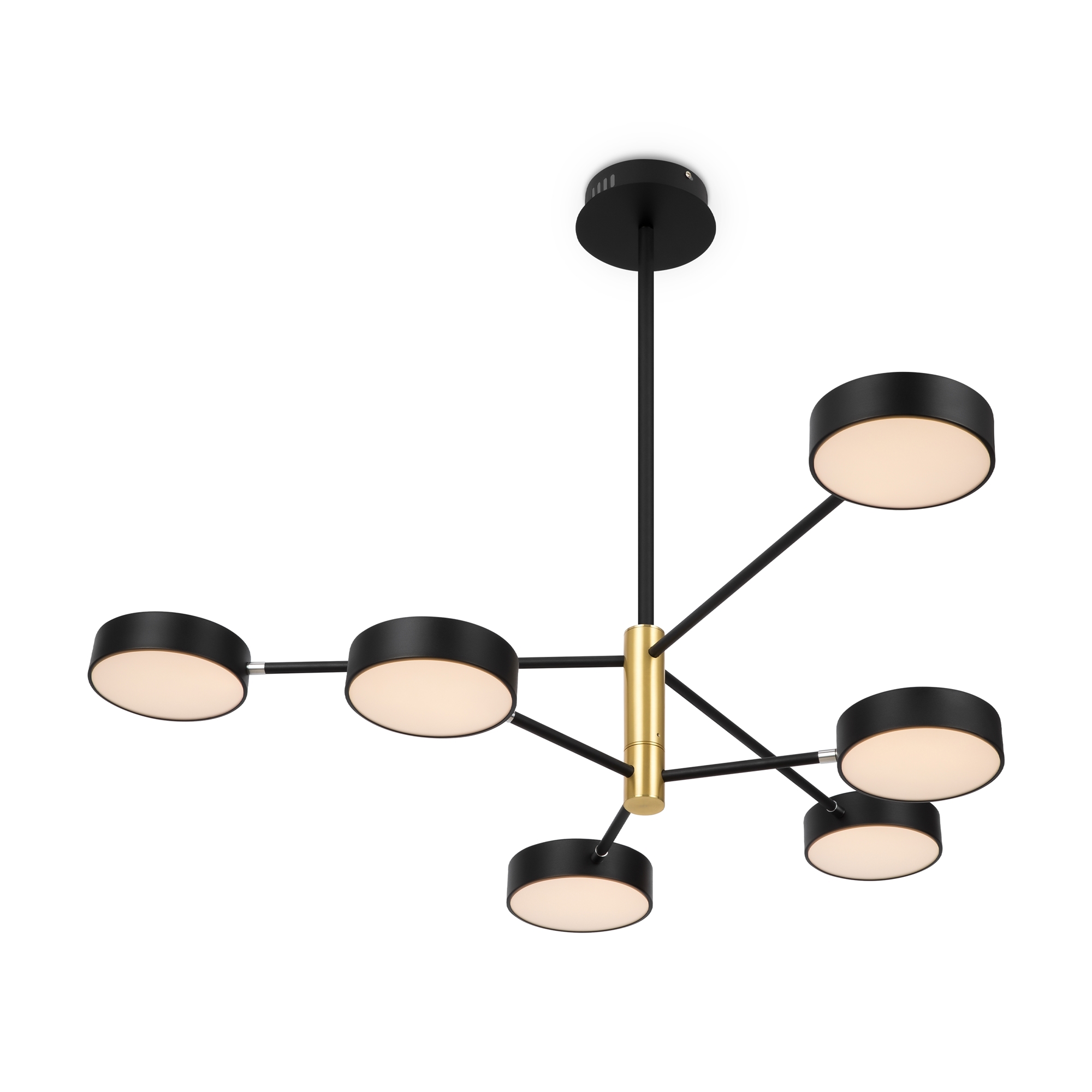 Изображение товара Люстра на штанге светодиодная Freya Tibo 10 м² теплый белый серый металл современный дизайн 3 года 