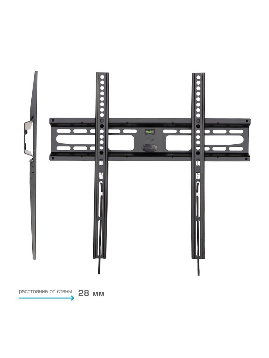 Изображение товара Кронштейн для крепления телевизора Kromax Flat-6 new, нагрузка 35 кг, черный