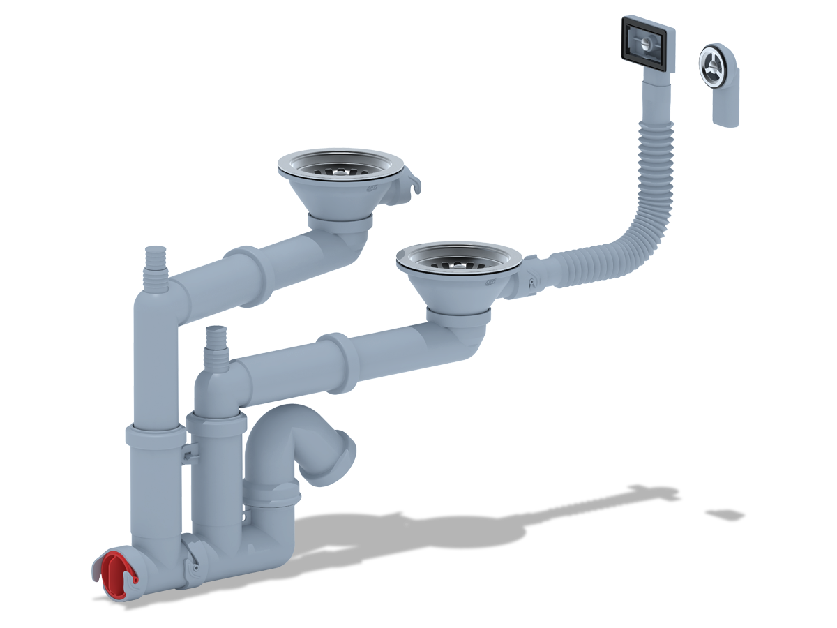 Изображение товара Сифон для мойки Ани пласт D90 мм цвет серый F3545S