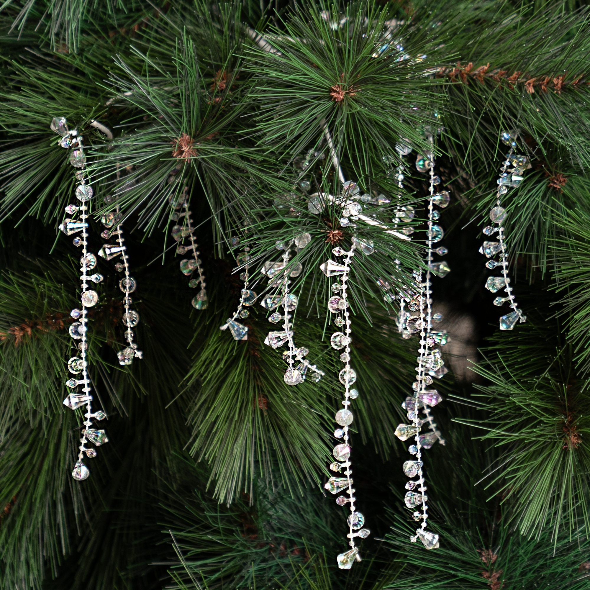 Изображение товара Декоративная рождественская ветка KREAFORTA Кристалы 60 см прозрачная