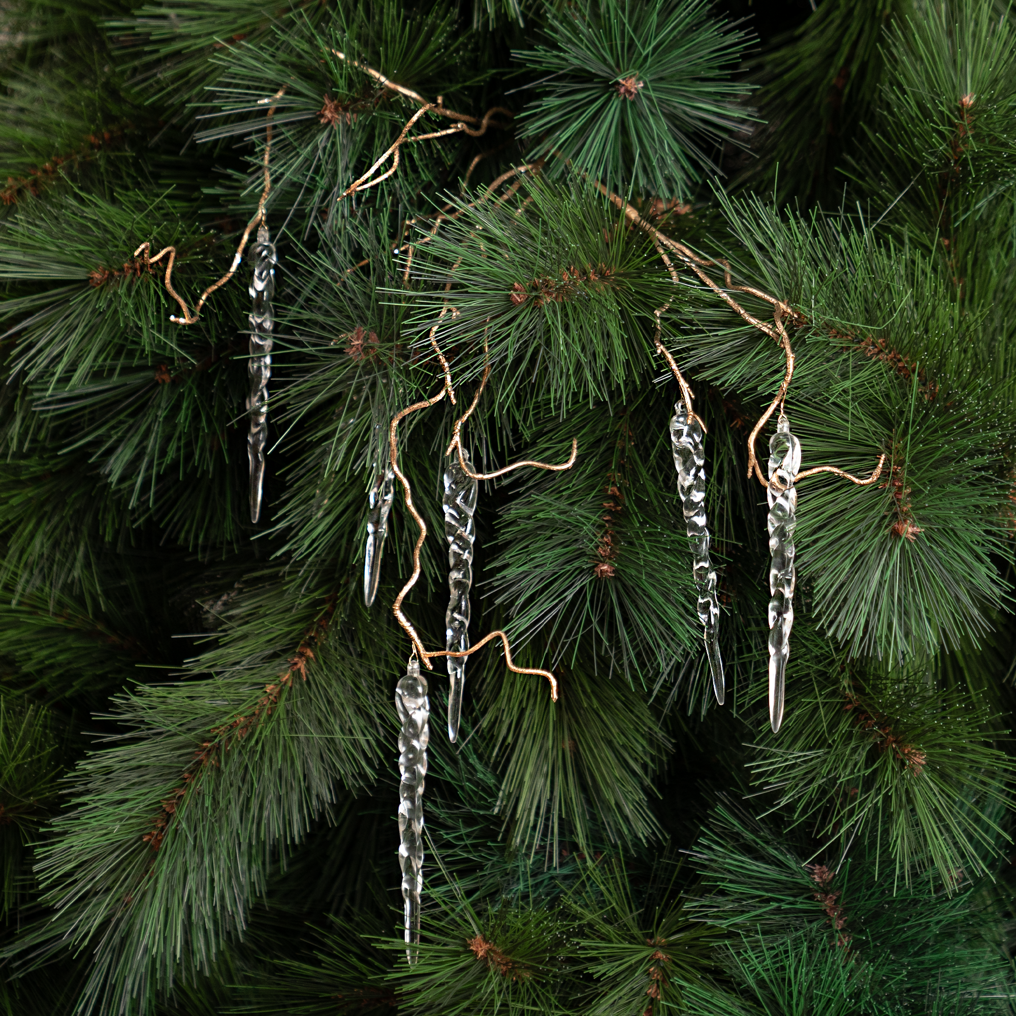 Изображение товара Ветка декоративная KREAFORTA Сосульки 60 см золотой