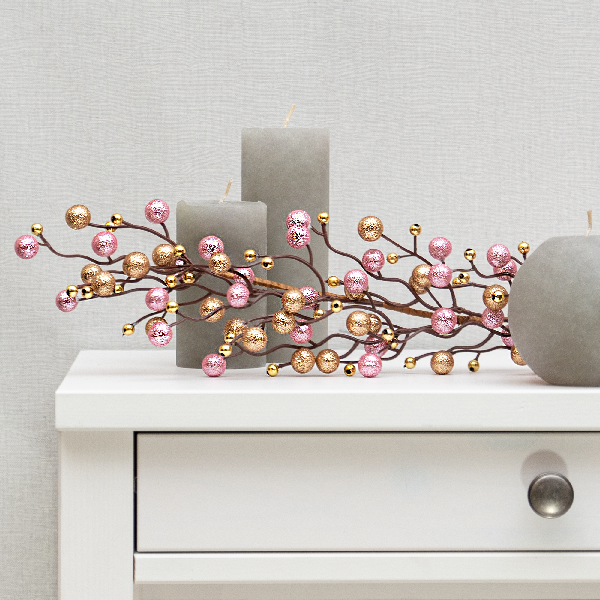 Изображение товара Гирлянда декоративная KREAFORTA 120 см с ягодами розовый