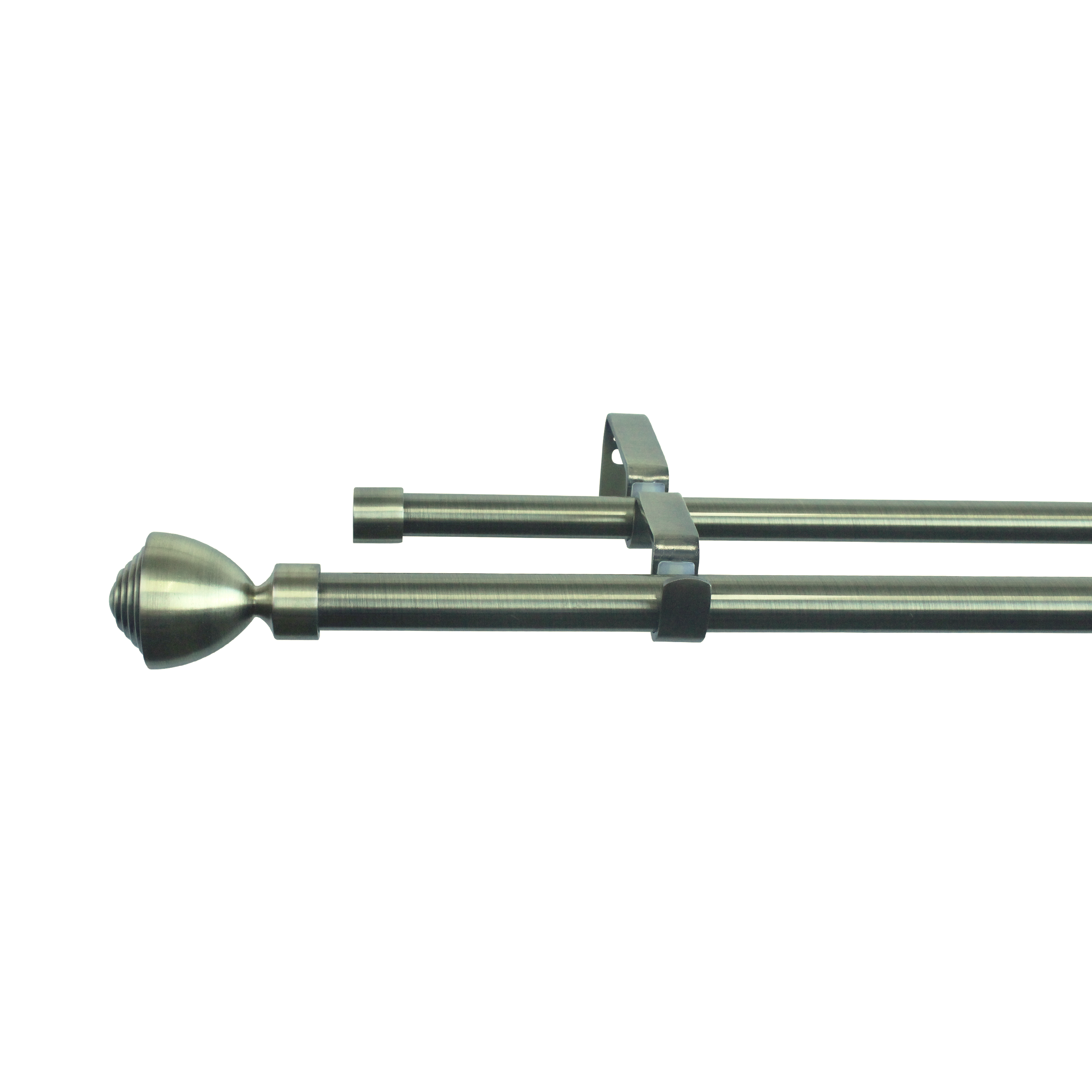 Изображение товара Настенный раздвижной двухрядный карниз Rokok 160-300 см латунь металлопластик