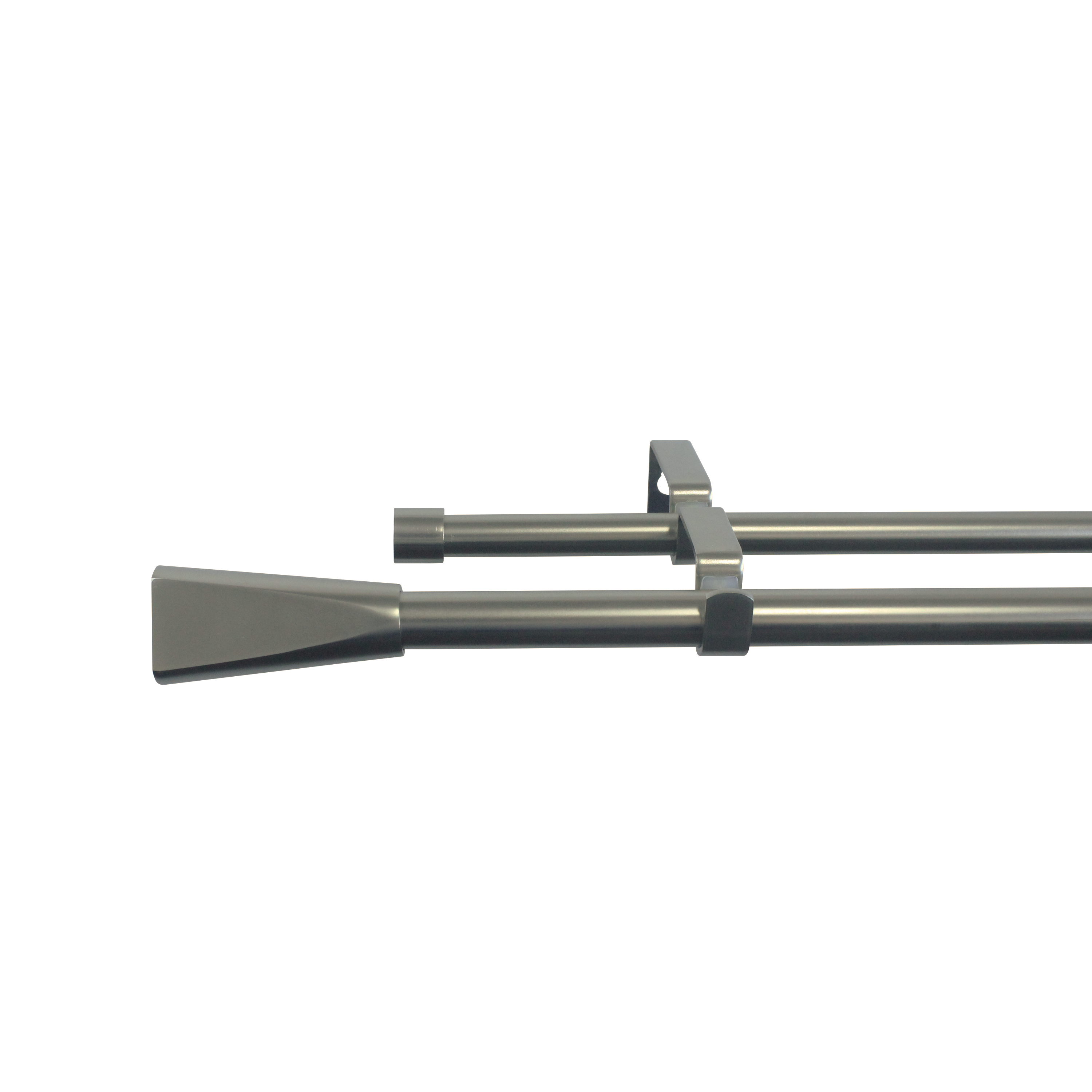 Изображение товара Настенный карниз раздвижной двухрядный 160-300 см металл цвет никель