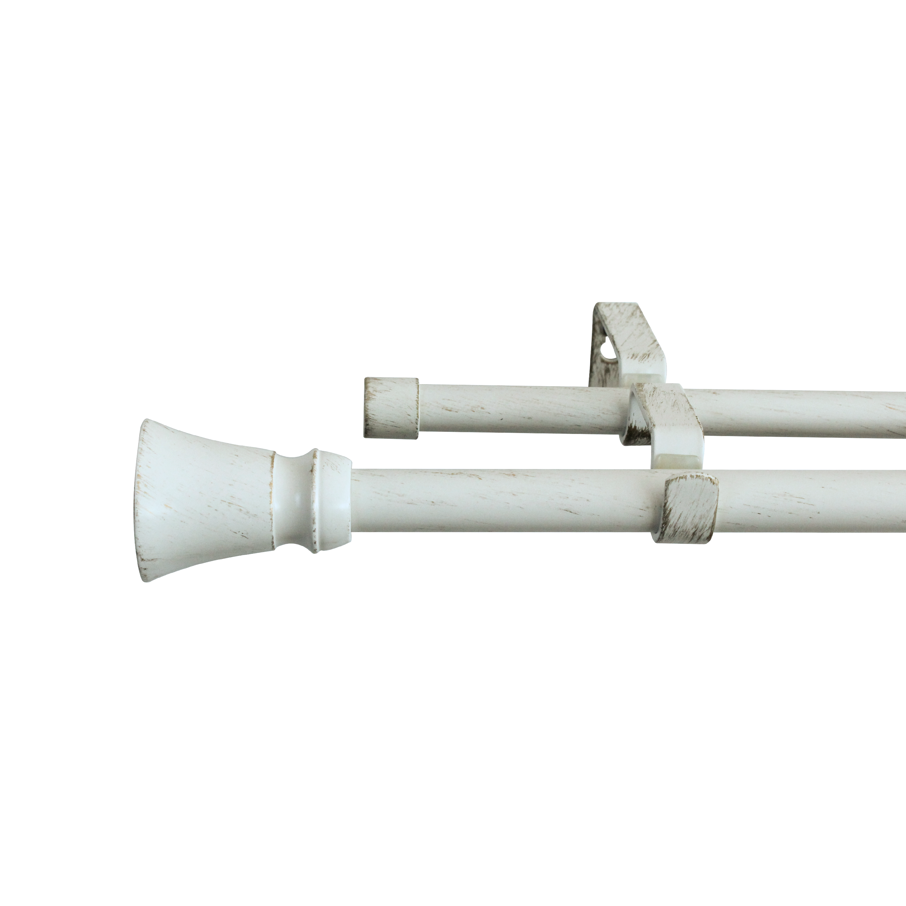 Изображение товара Настенный раздвижной двухрядный металлический карниз Lystel 160-300 см белый