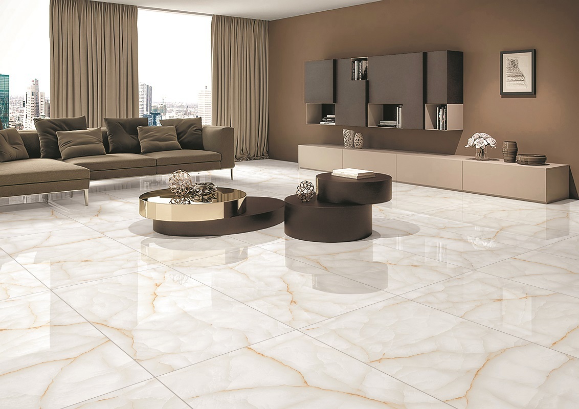 Изображение товара Керамогранит Laparet Onyx Clowdy 60x120 см белый глянцевый мраморный эффект