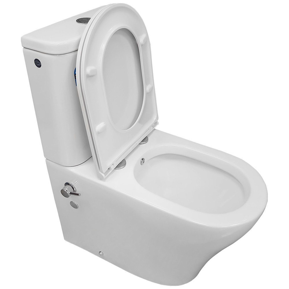 Изображение товара Унитаз-компакт BLOOMIX Barron AD3091RSB/UF1 Ceramic+ безободковый с функцией биде и смесителем