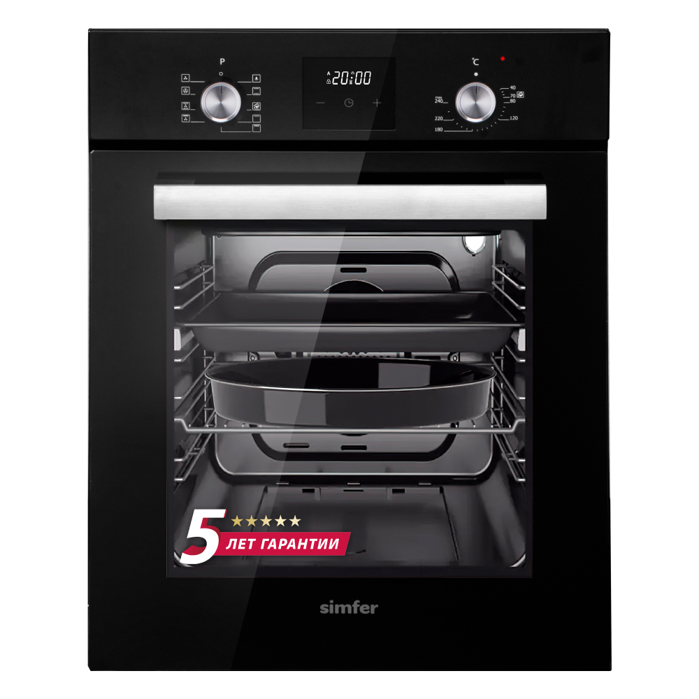 Изображение товара Электрический духовой шкаф Simfer B4EB59070 встраиваемый 49л черный с грилем