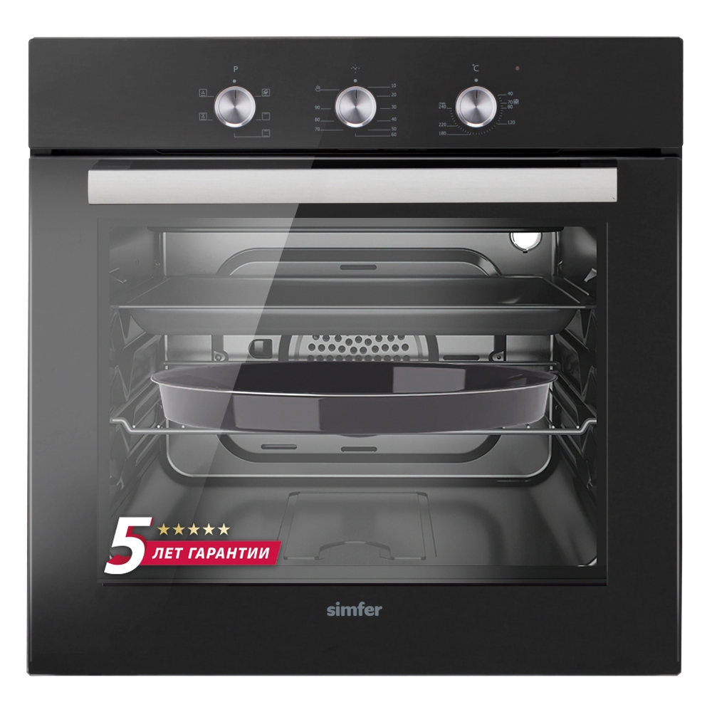 Изображение товара Электрический духовой шкаф 60x59.5x56.5 см SIMFER цвет черный/белый B6ES16016