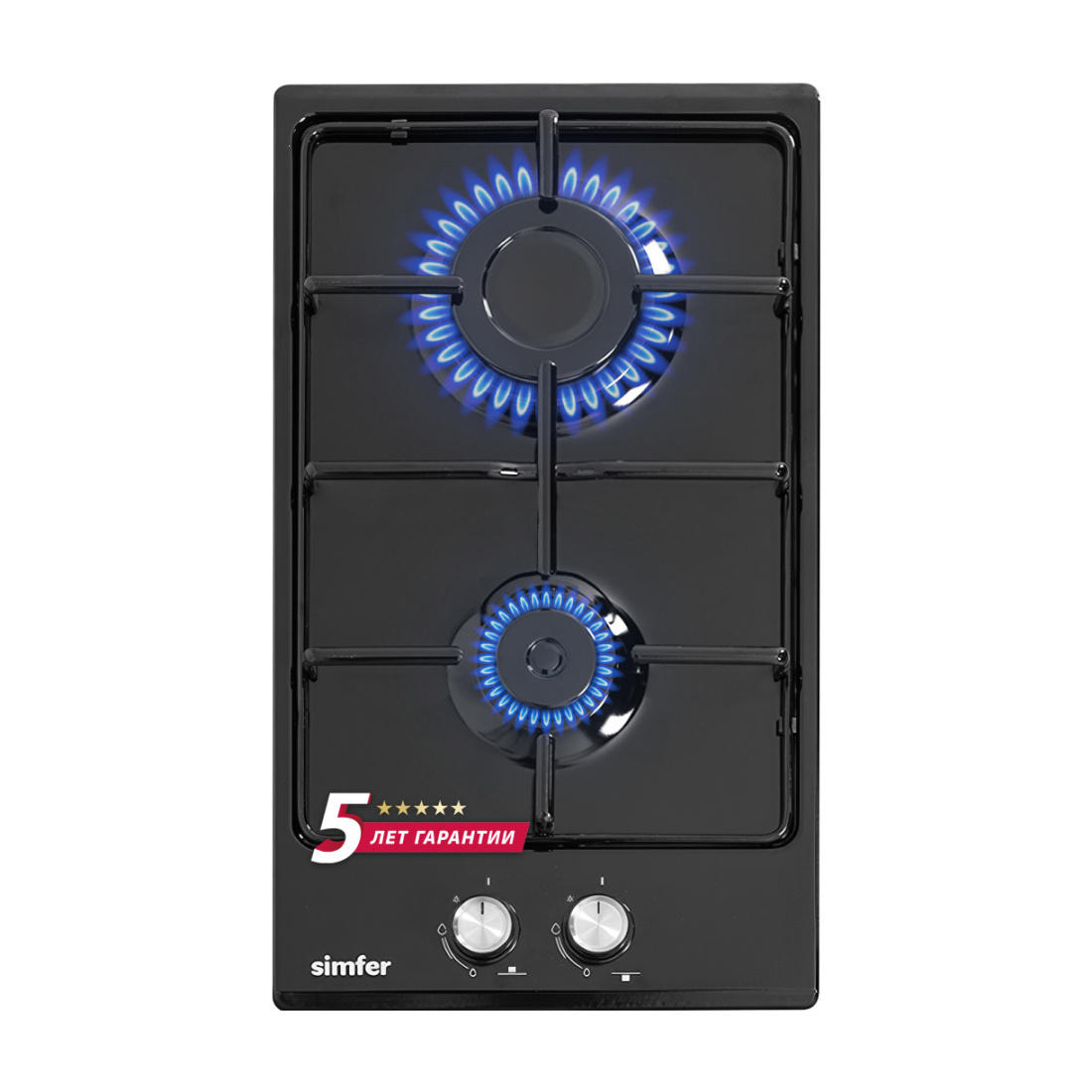 Изображение товара Газовая варочная панель Simfer H30V20420 2 конфорки черный металл встроенная