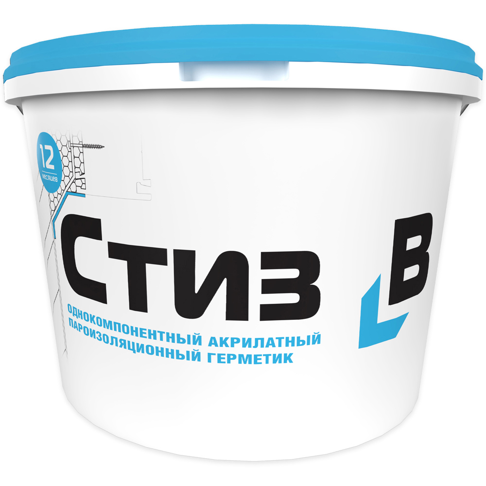 Изображение товара Герметик акриловый Стиз В оконный внутренний светло-серый 7 кг Изображение товара Герметик акриловый Стиз В оконный внутренний светло-серый 7 кг