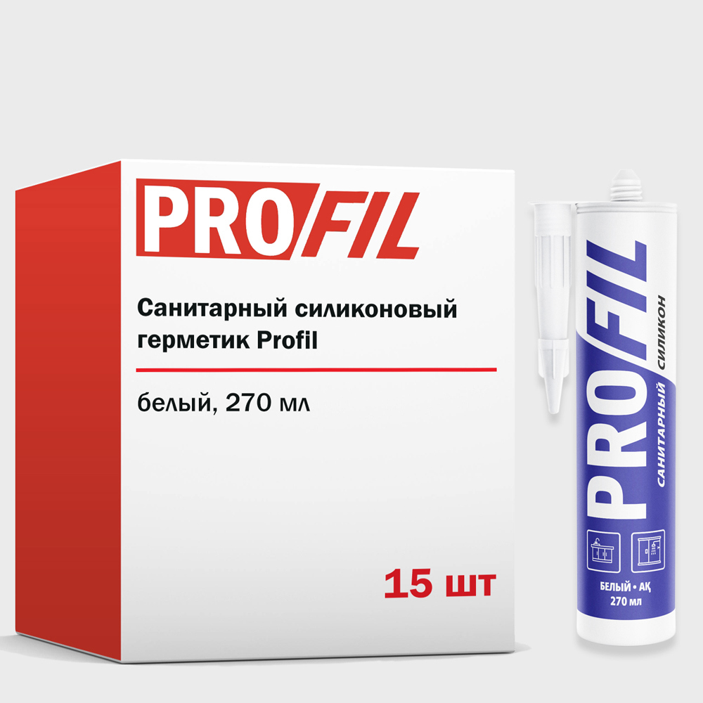 Изображение товара Герметик силиконовый Profil санитарный белый 270 мл 15 шт