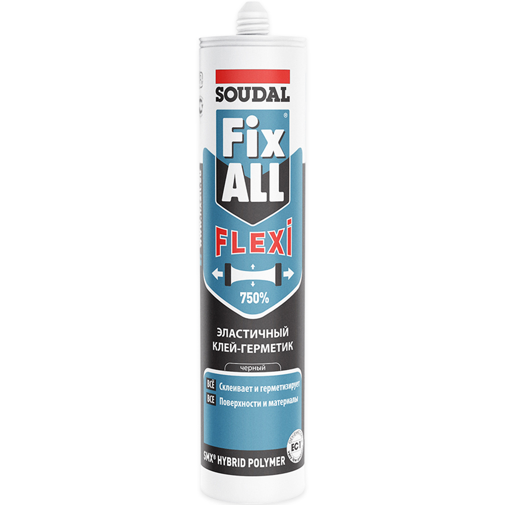 Изображение товара Герметик ms-полимерный Soudal Fix All Flexi универсальный влагостойкий эластичный черный 280 мл