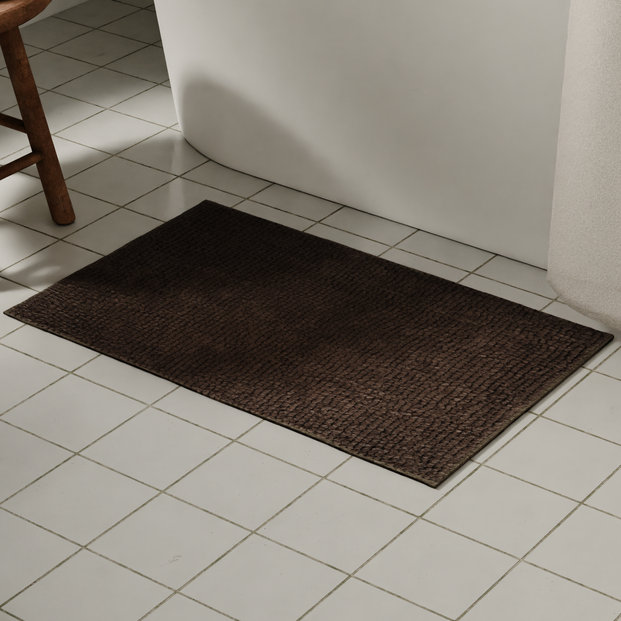 Изображение товара Коврик для ванной Vidage Аден 50x70 см коричневый противоскользящий