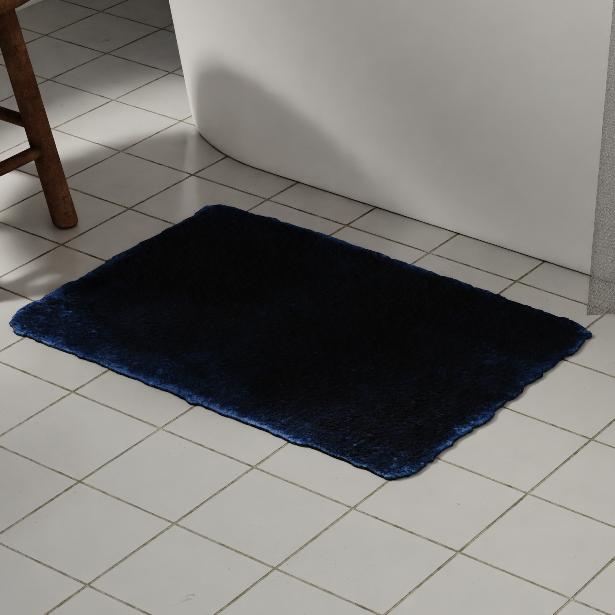 Изображение товара Коврик для ванной Lemer Simaxis 50x80 см с синим цветом противоскользящим покрытием