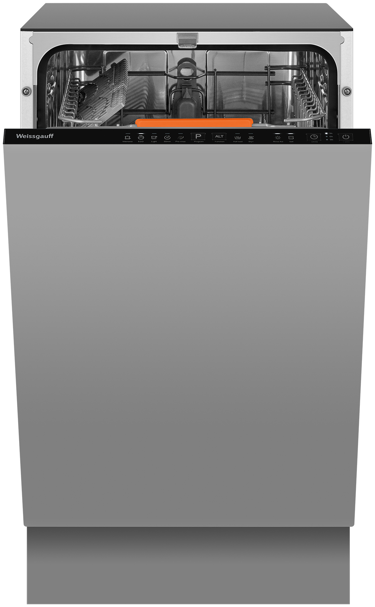Изображение товара Встраиваемая посудомоечная машина Weissgauff BDW 4525 Infolight 45 см 5 программ черный