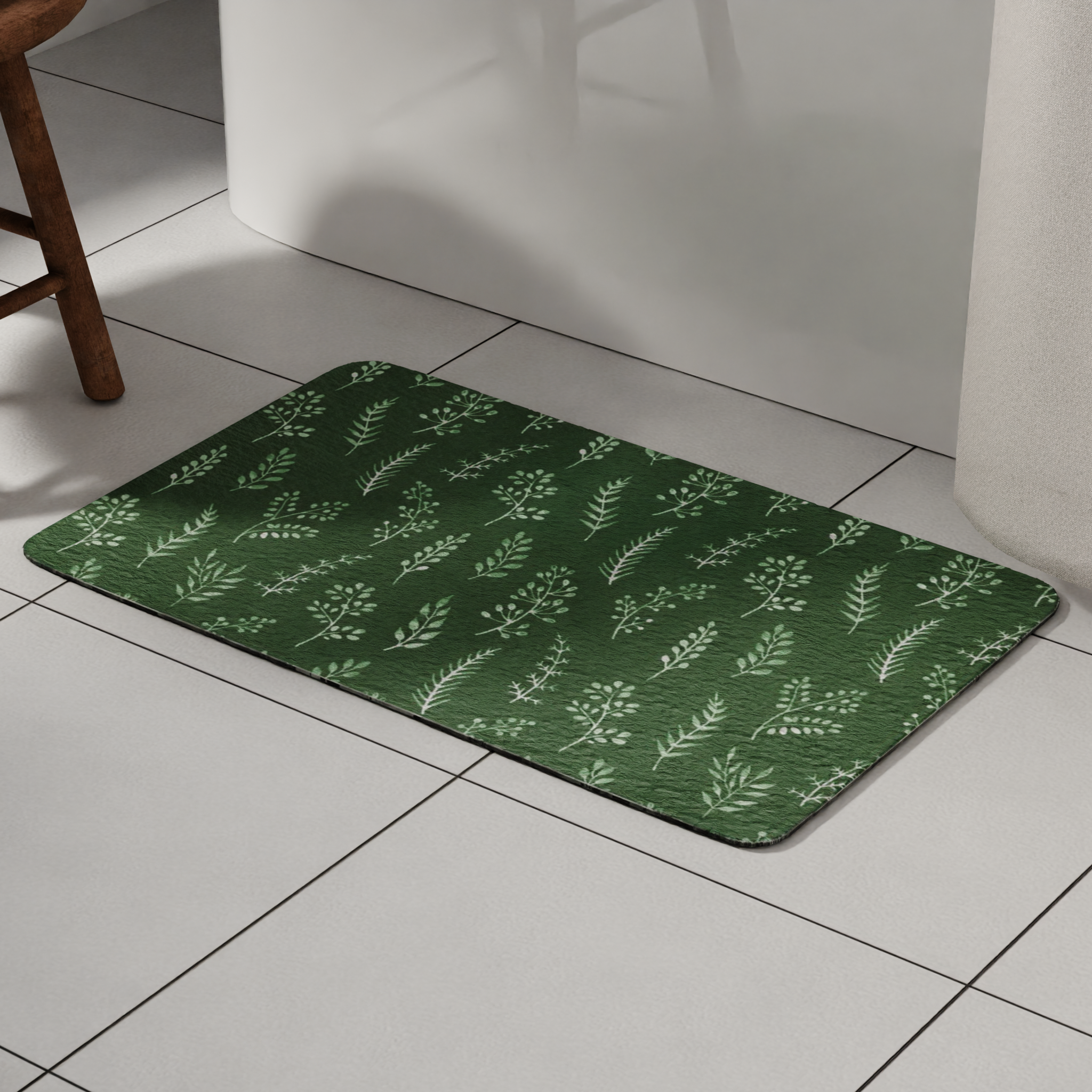 Изображение товара Коврик для ванной Вереск АДБ23135 45x70 см зеленый противоскользящее покрытие