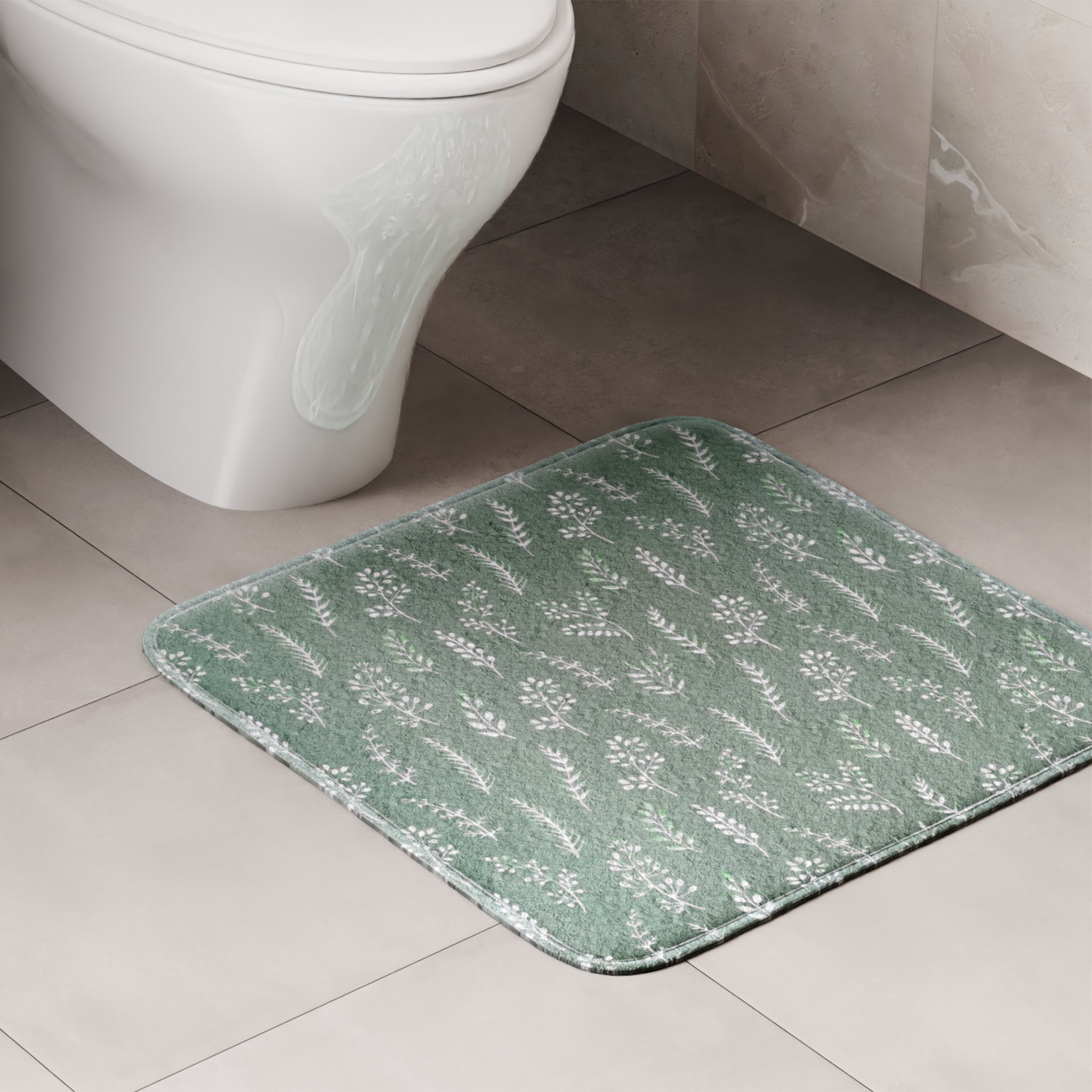 Изображение товара Коврик для туалета Вереск ADB23136 45x45 см зеленый противоскользящий мягкий