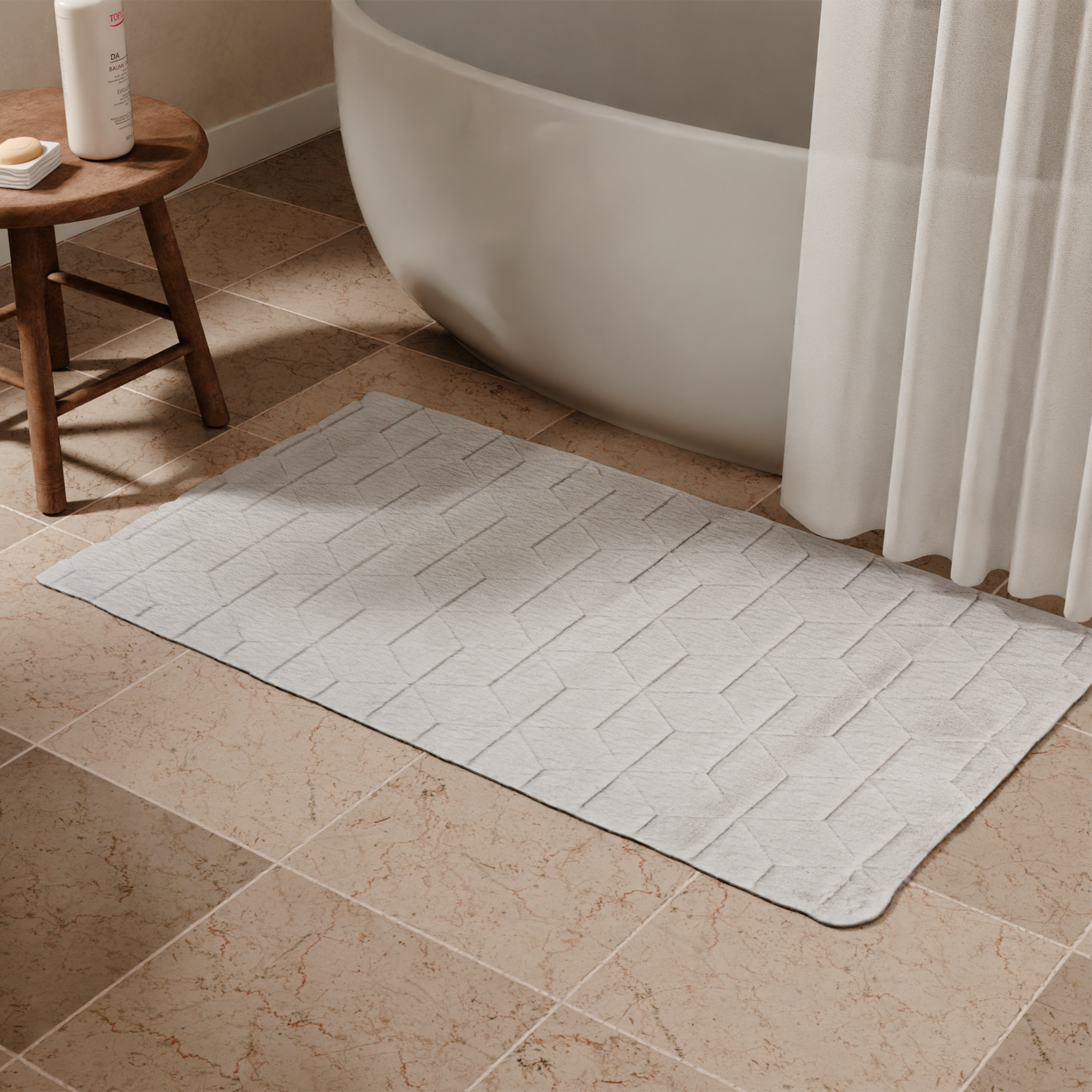 Изображение товара Коврик для ванной Fixsen Diamond 70x120 см серый противоскользящий водоотталкивающий