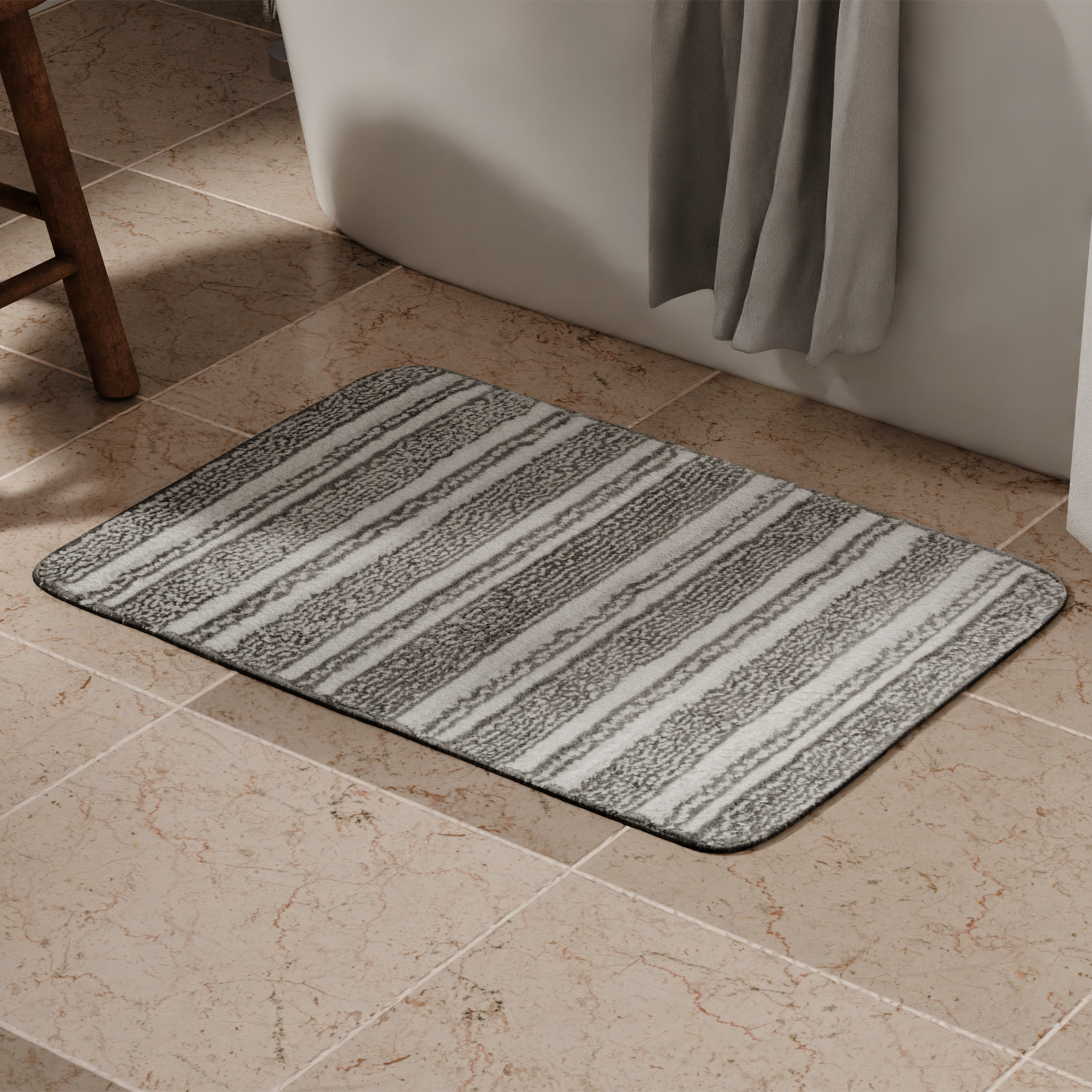 Изображение товара Коврик для ванной Lemer Tocantis 50x80 см серый нескользящий мягкий влагопоглощающий