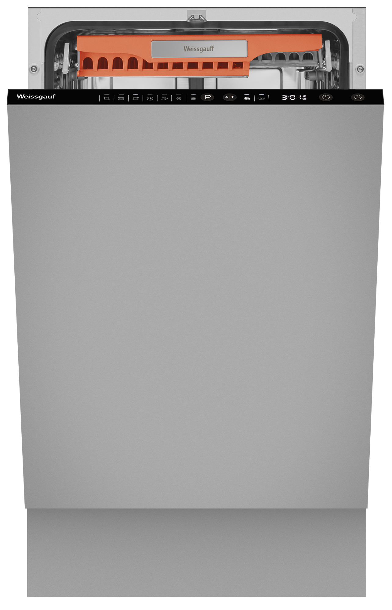 Изображение товара Встраиваемая посудомоечная машина Weissgauff BDW 4536 D Infolight 45 см серебристо-черная