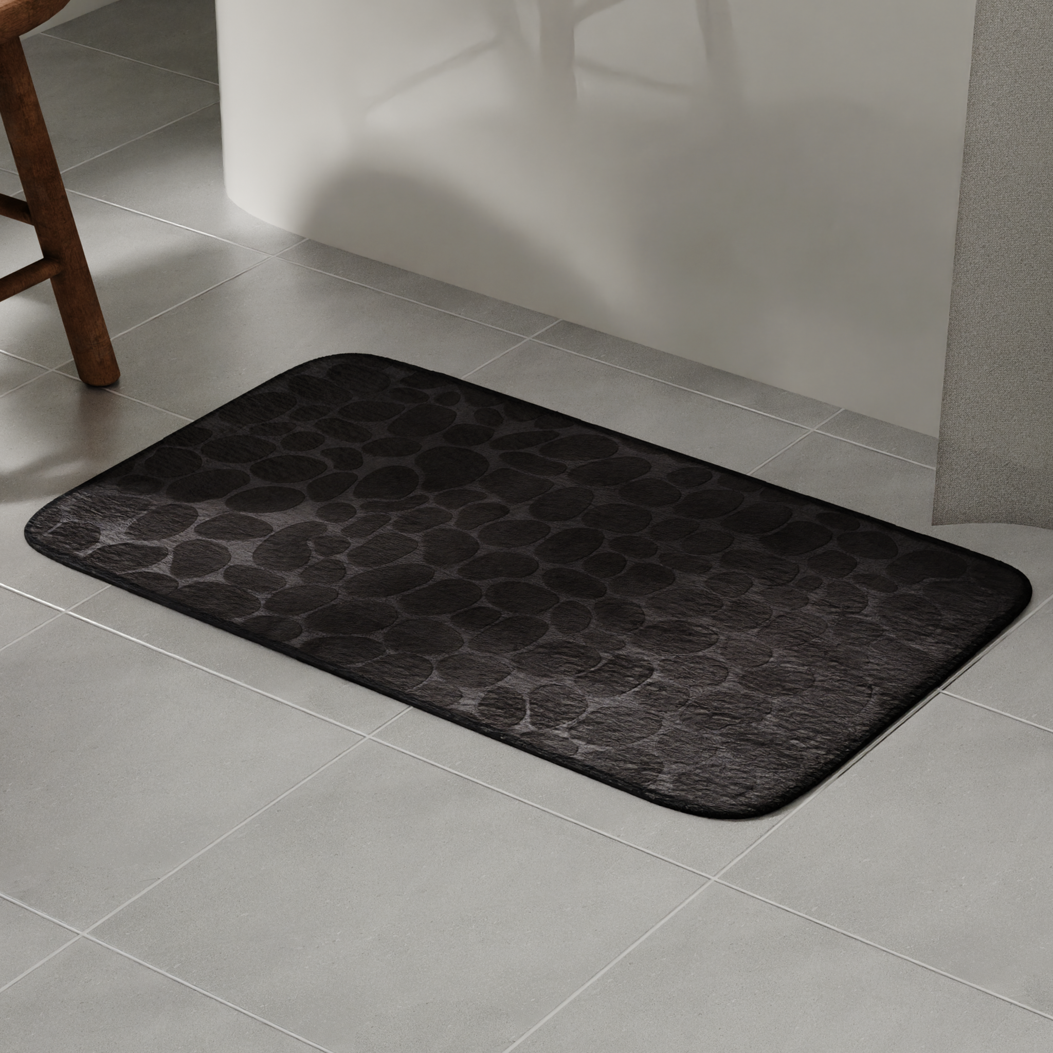 Изображение товара Коврик для ванной Vidage Каменка 50x80 см темно-серый противоскользящий
