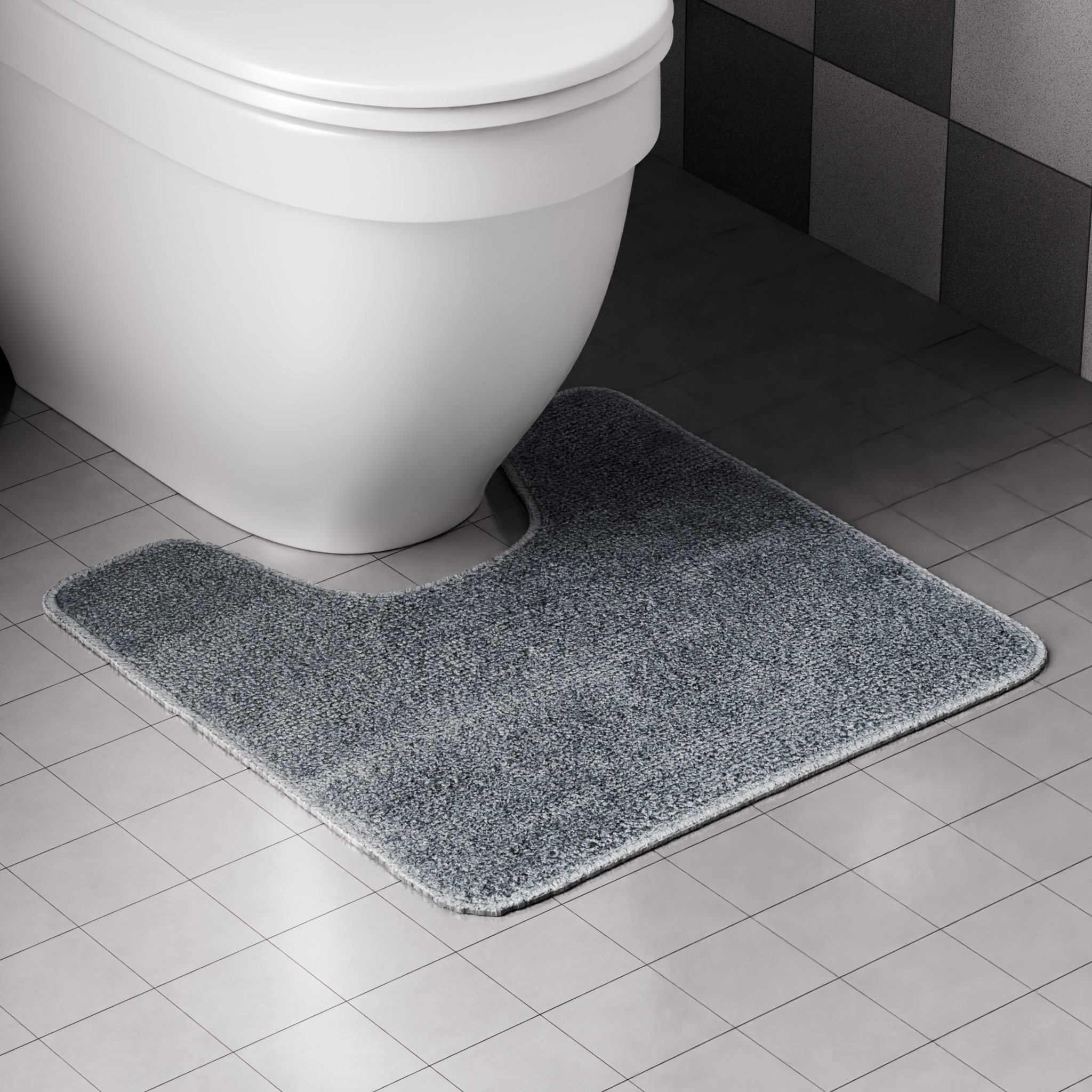 Изображение товара Коврик для туалета Swensa Presto микрофибра 50x50 см графитовый