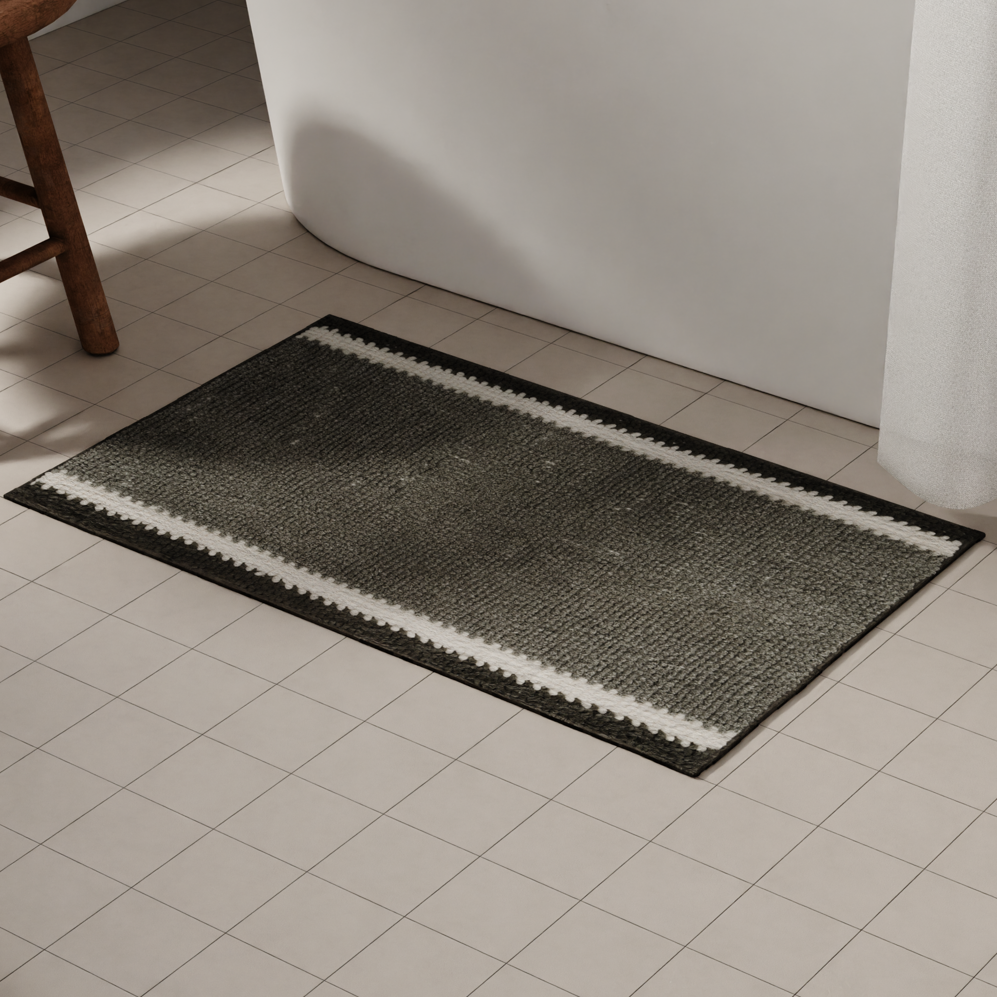 Изображение товара Коврик для ванной Vidage Савойя 50x80 см серый противоскользящий