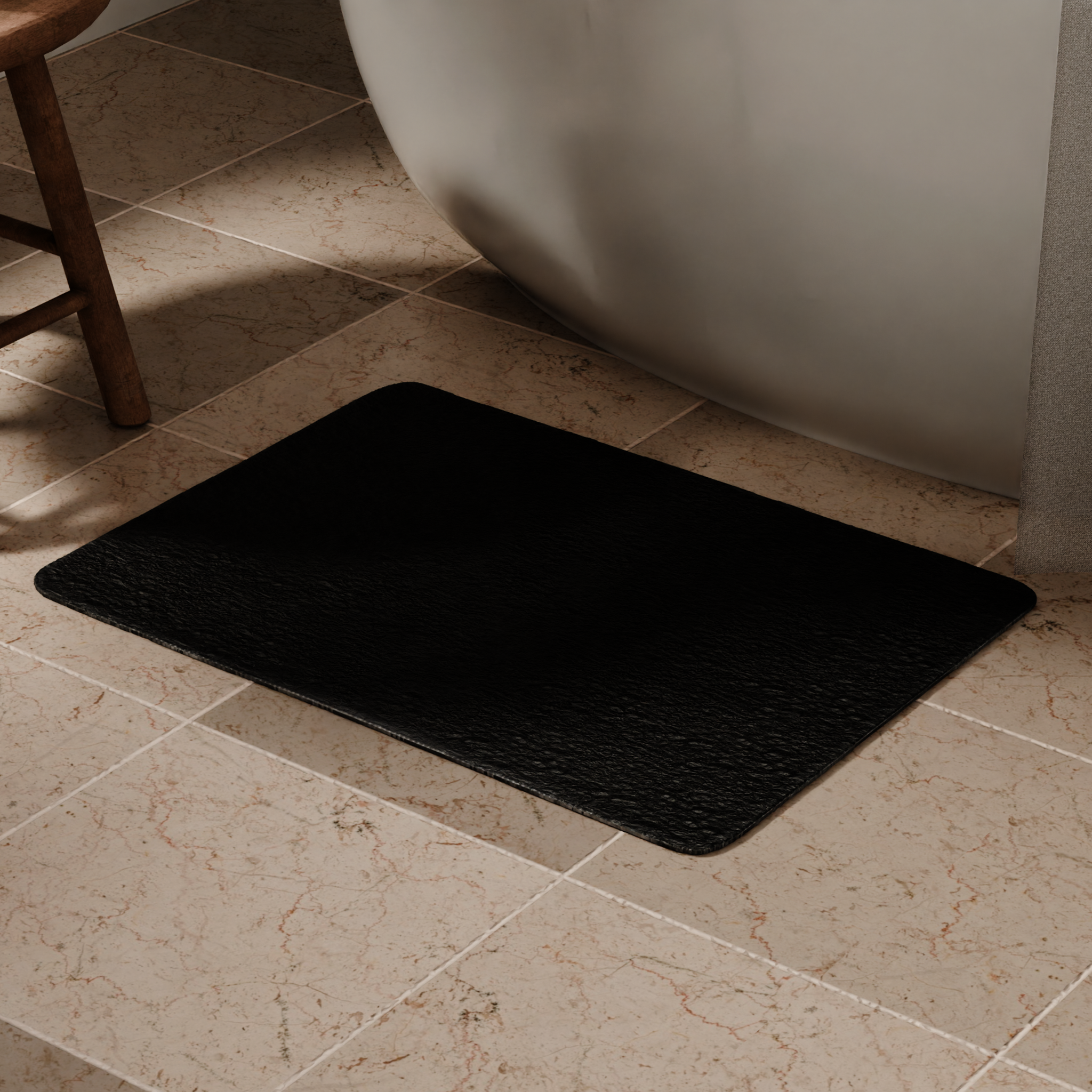 Изображение товара Коврик для ванной Swensa Presto 50x80 см черный из микрофибры противоскользящий