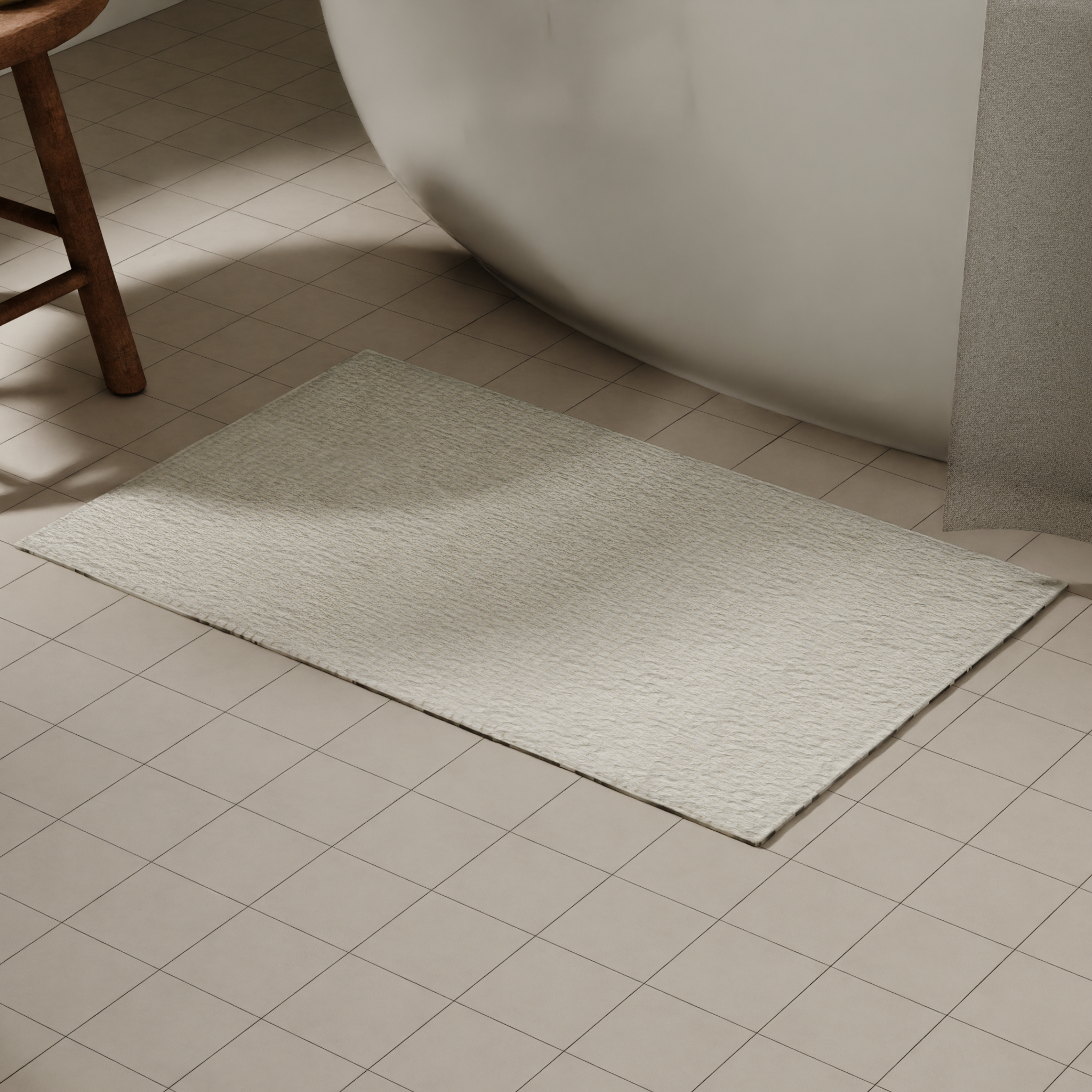 Изображение товара Коврик для ванной Vidage Аден 50x70 см белый мягкий впитывающий