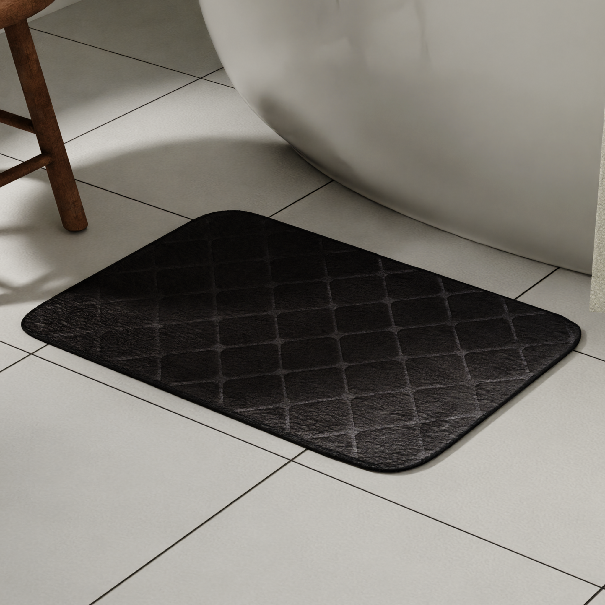 Изображение товара Коврик для ванной Vidage Ларго 50x80 см тёмно-серый с противоскользящим покрытием