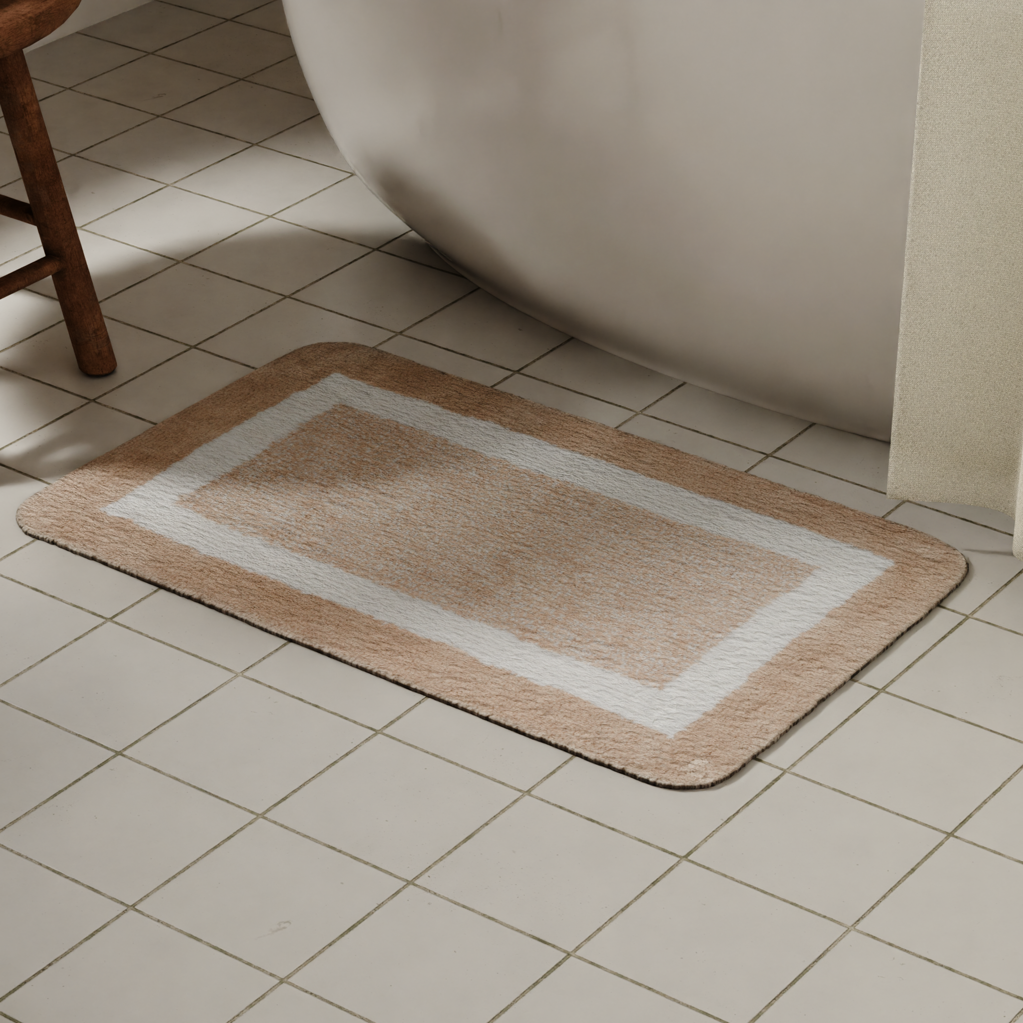 Изображение товара Коврик для ванной Vidage Рен 50x80 см бежевый микрофибра