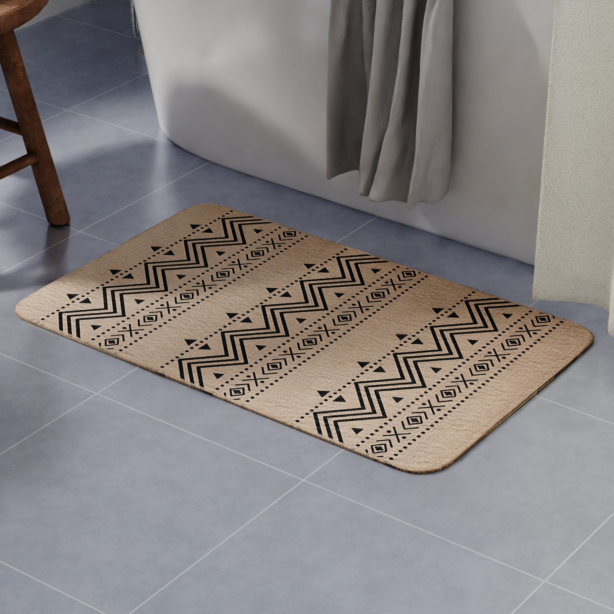 Изображение товара Коврик для ванной Vidage Родос 50x80 см бежевый практичный влаговпитывающий